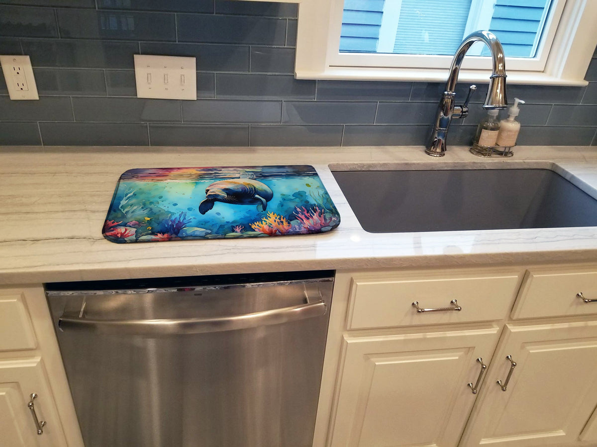Caroline's Treasures Manatee Dish Drying Mat