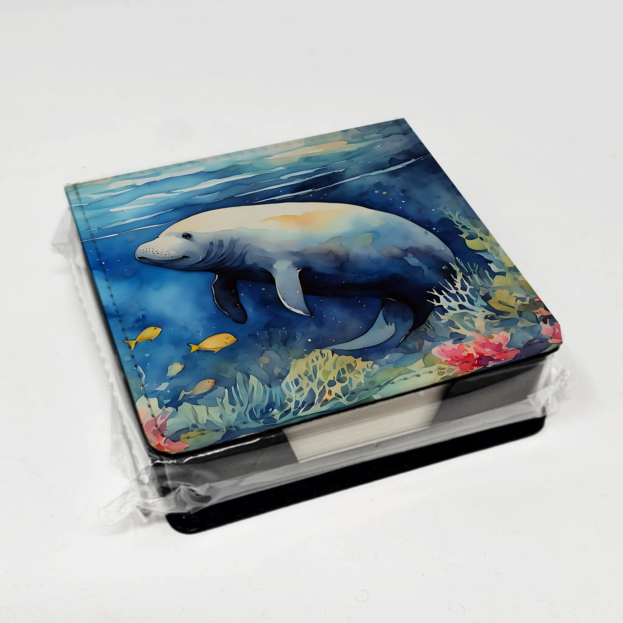 Caroline's Treasures Manatee PU Leather Note Paper Holder