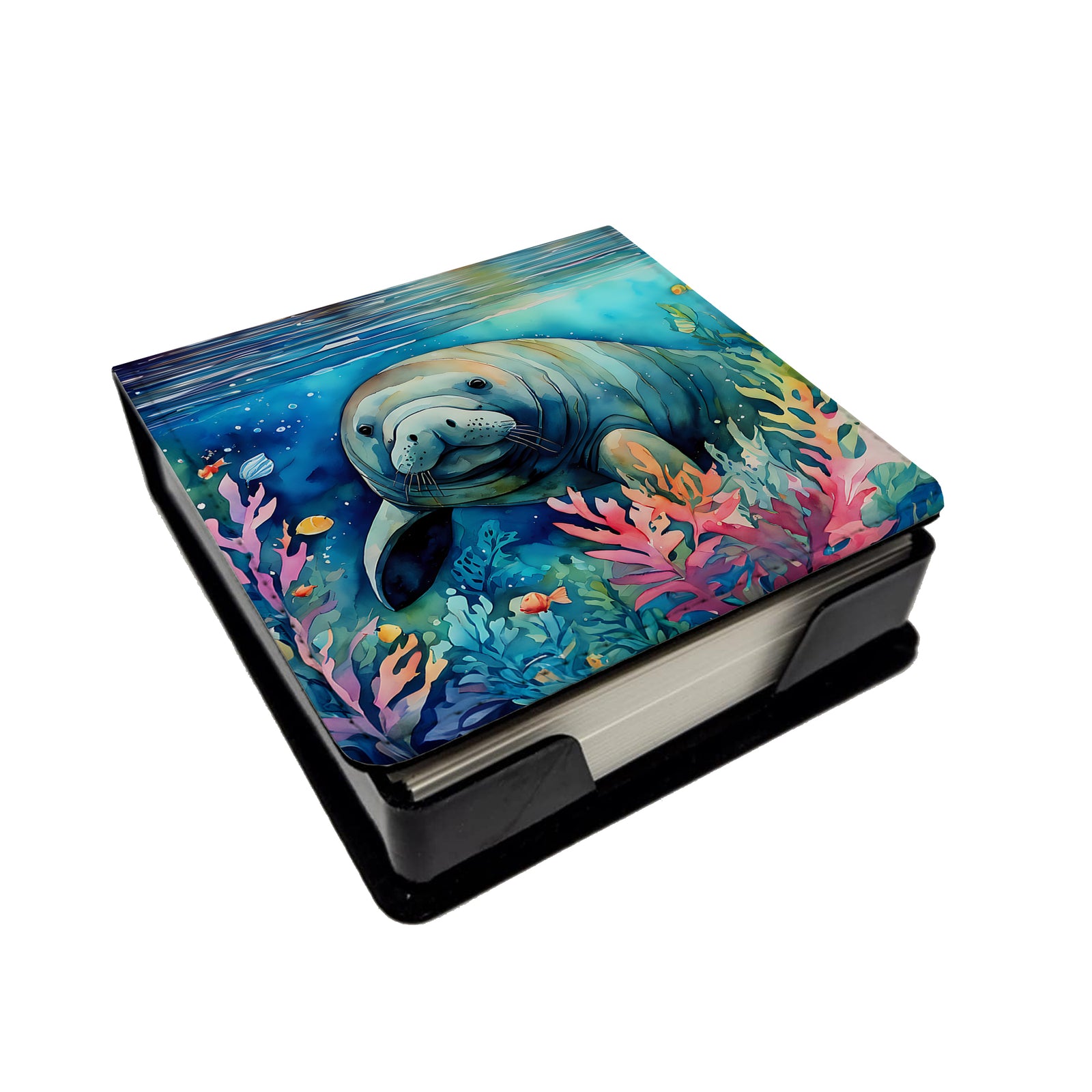 Caroline's Treasures Manatee PU Leather Note Paper Holder