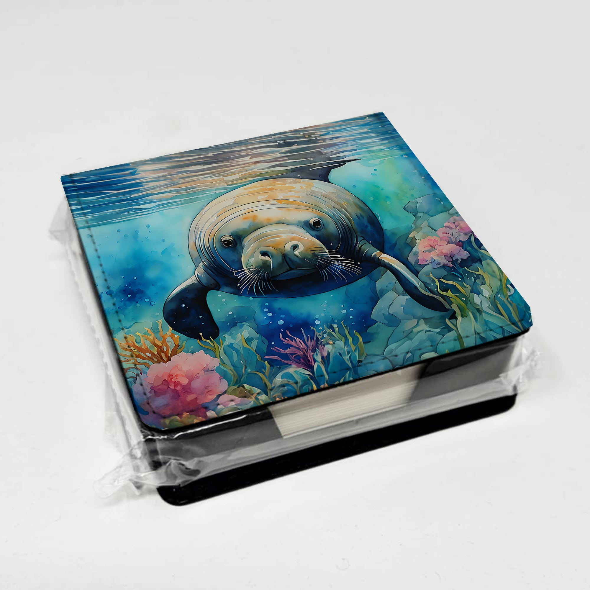 Caroline's Treasures Manatee PU Leather Note Paper Holder