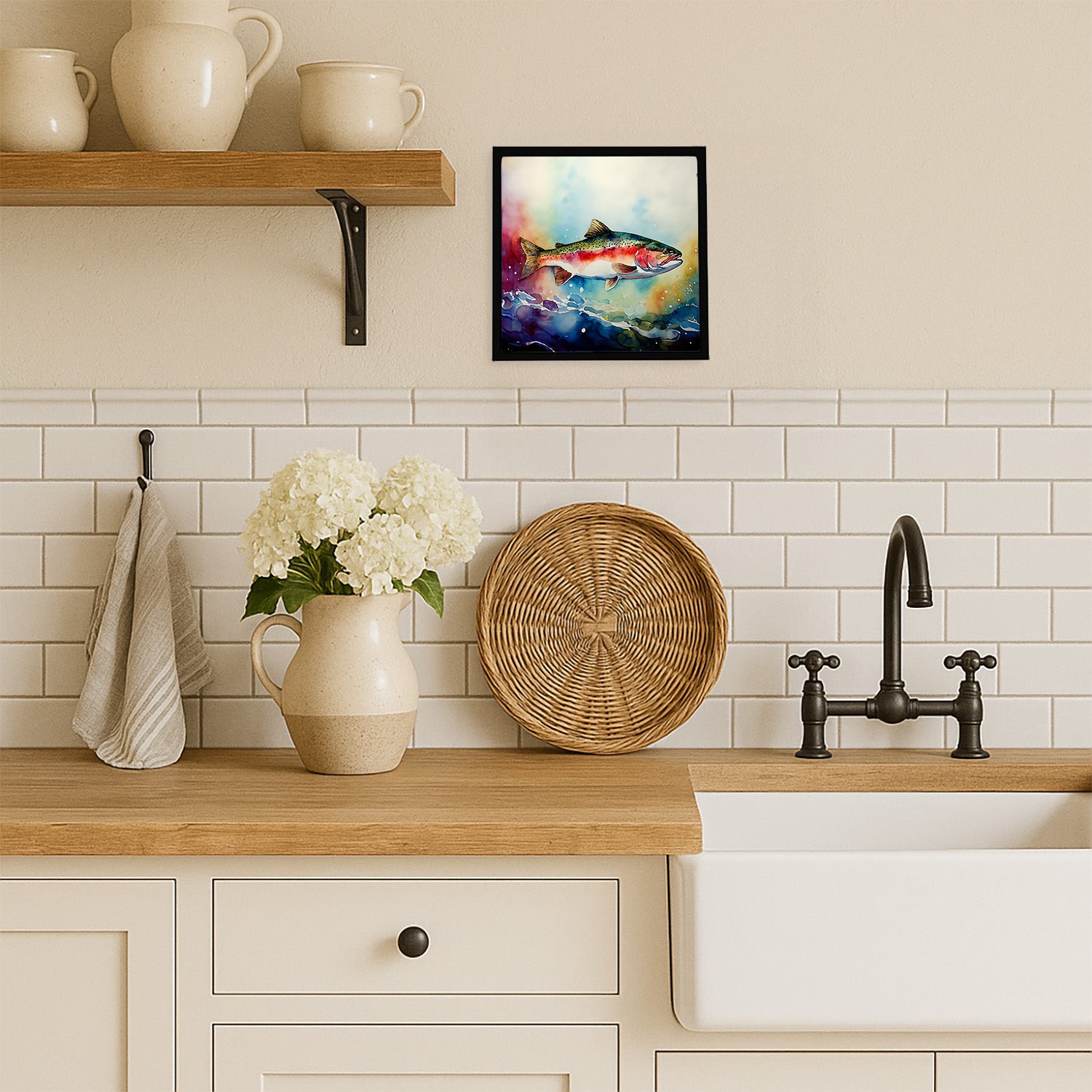 Caroline's Treasures Rainbow Trout Framed Metal Print