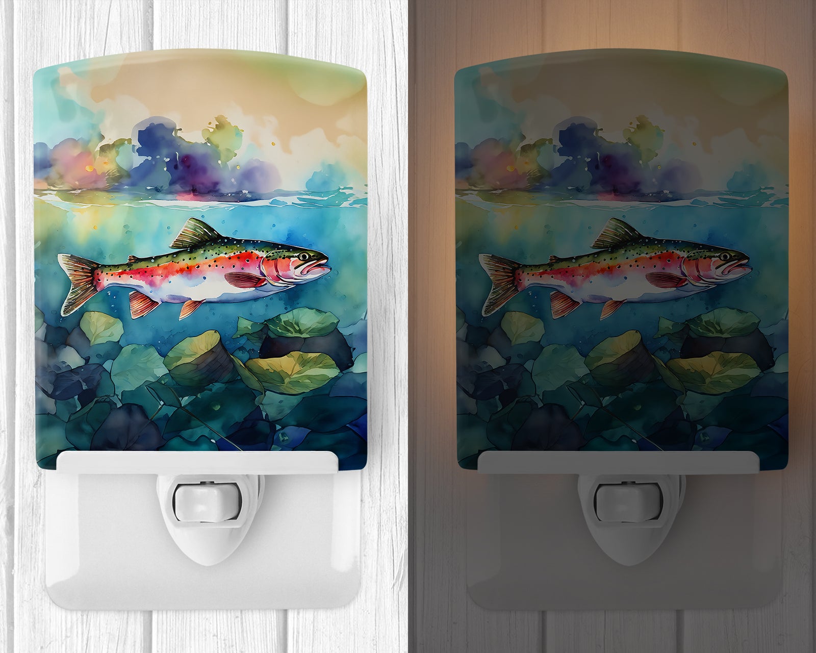 Caroline's Treasures Rainbow Trout Ceramic Night Light