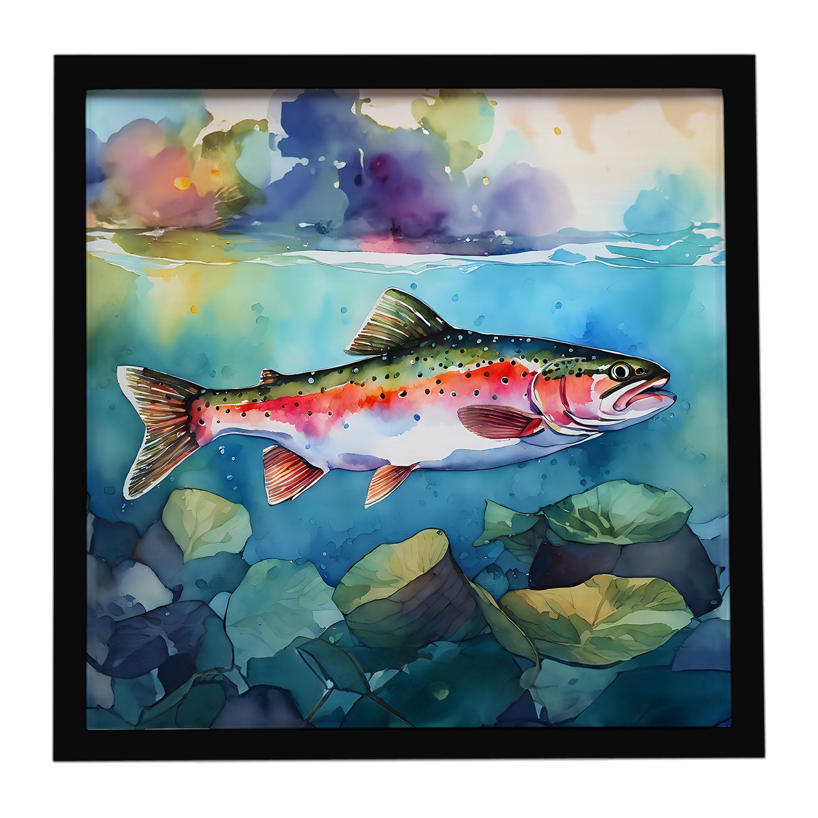 Caroline's Treasures Rainbow Trout Framed Metal Print