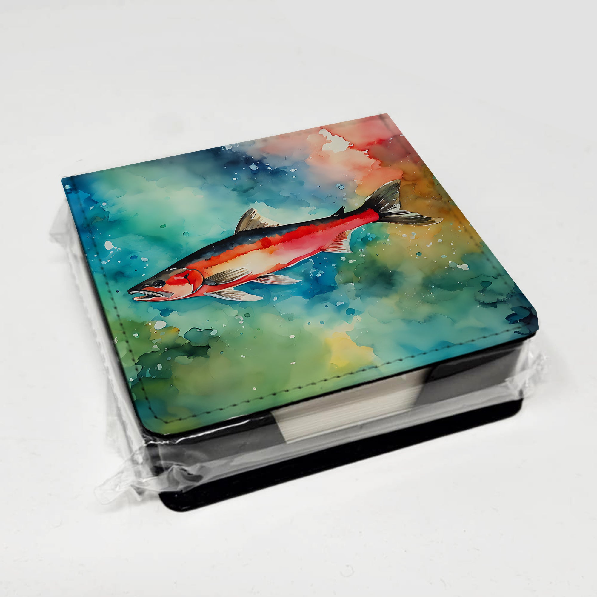 Caroline's Treasures Salmon PU Leather Note Paper Holder