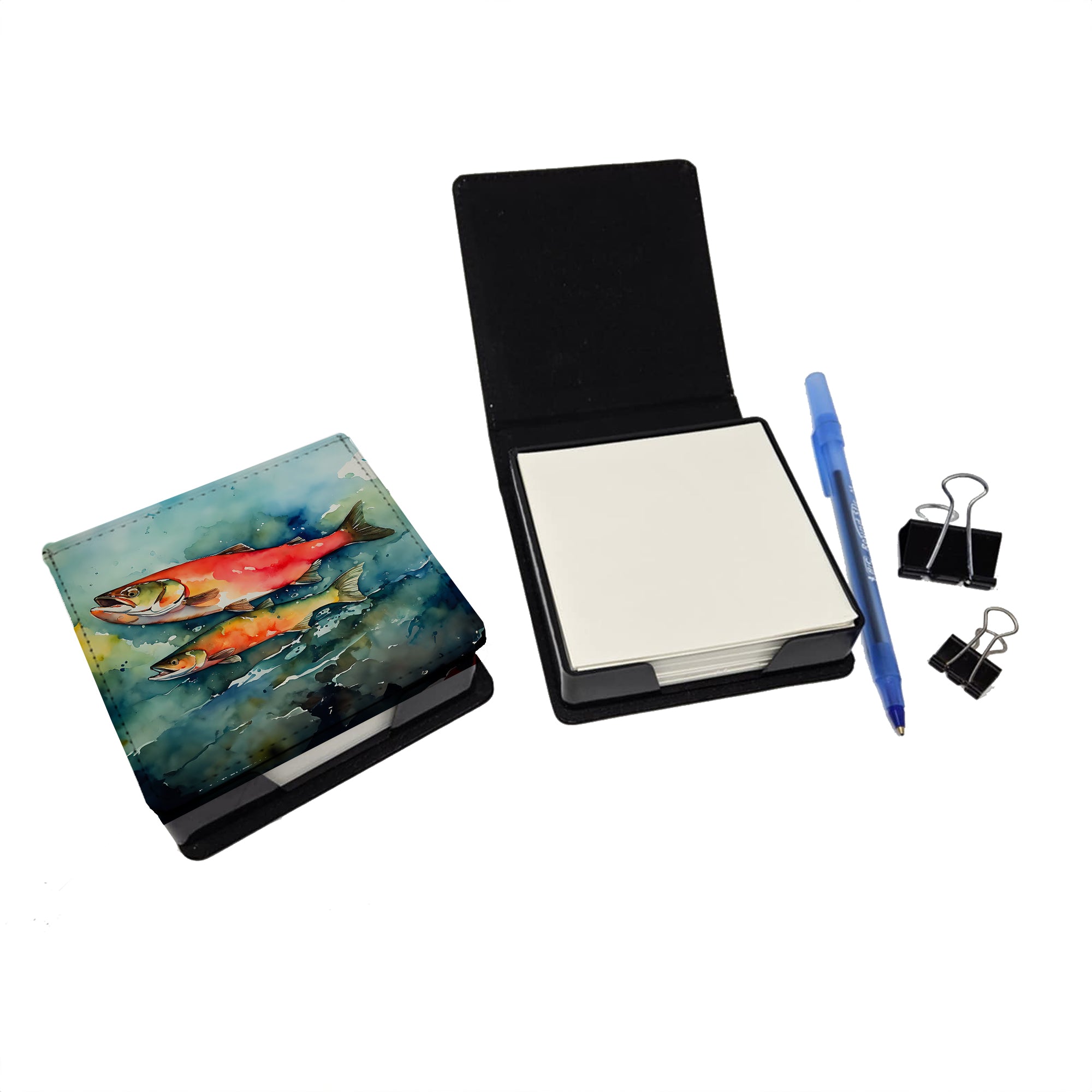 Caroline's Treasures Salmon PU Leather Note Paper Holder
