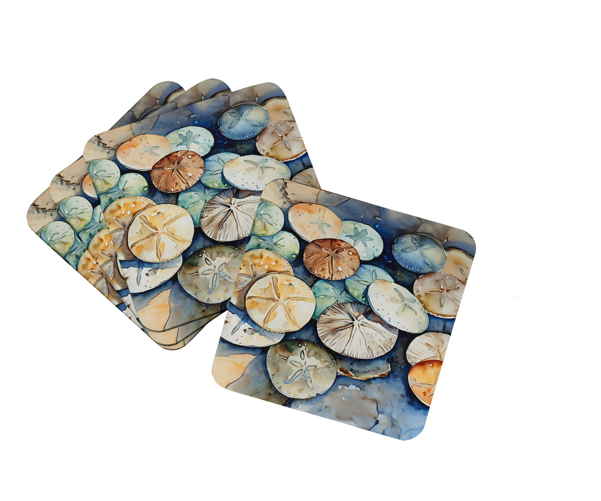 Caroline's Treasures Sand Dollars Coasters - Set of 4 Lightweight Foam, Absorbent Drink Coasters