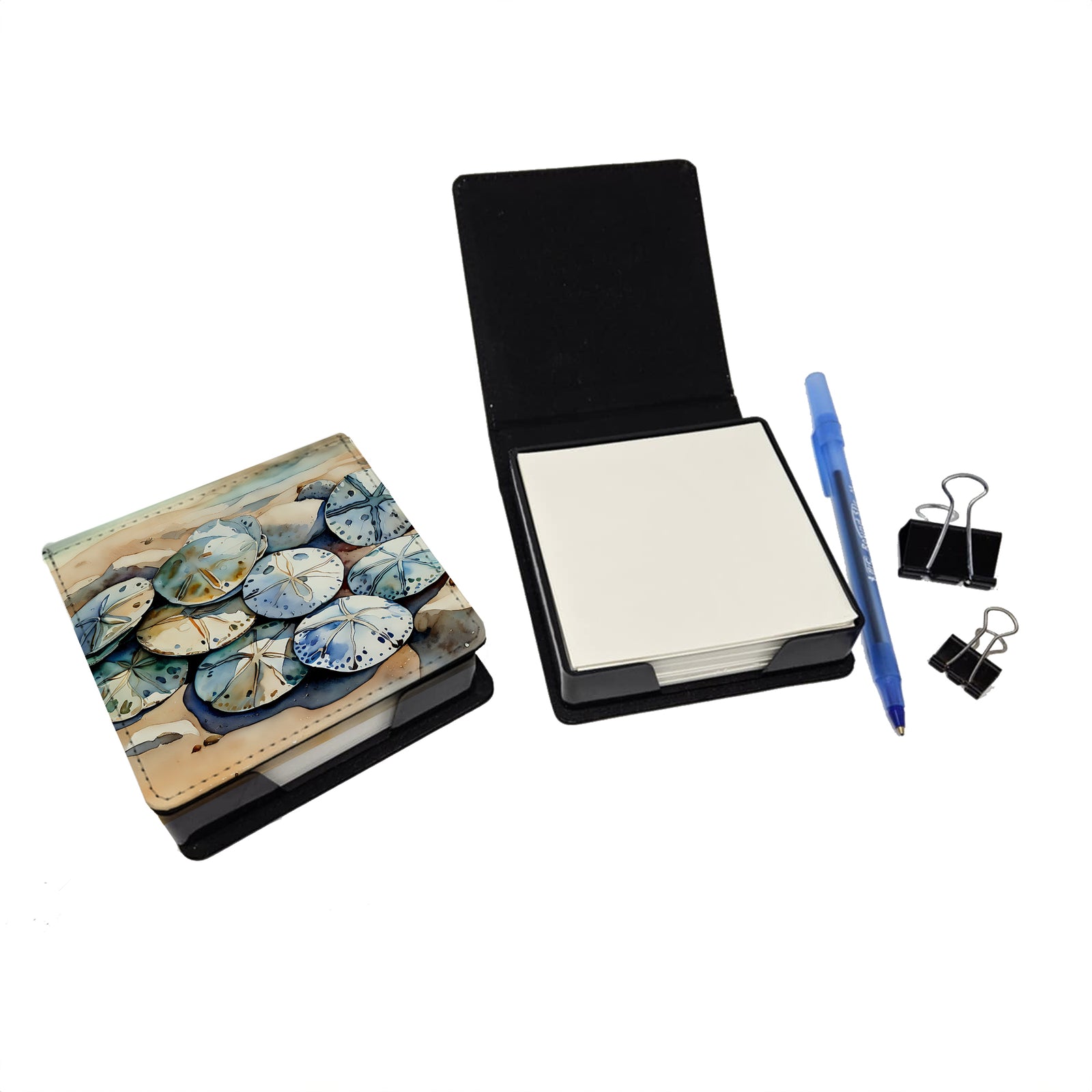 Caroline's Treasures Sand Dollars PU Leather Note Paper Holder