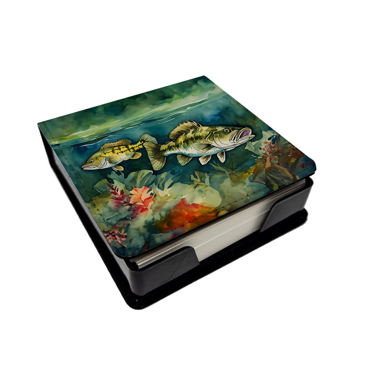 Caroline's Treasures Smallmouth Bass PU Leather Note Paper Holder