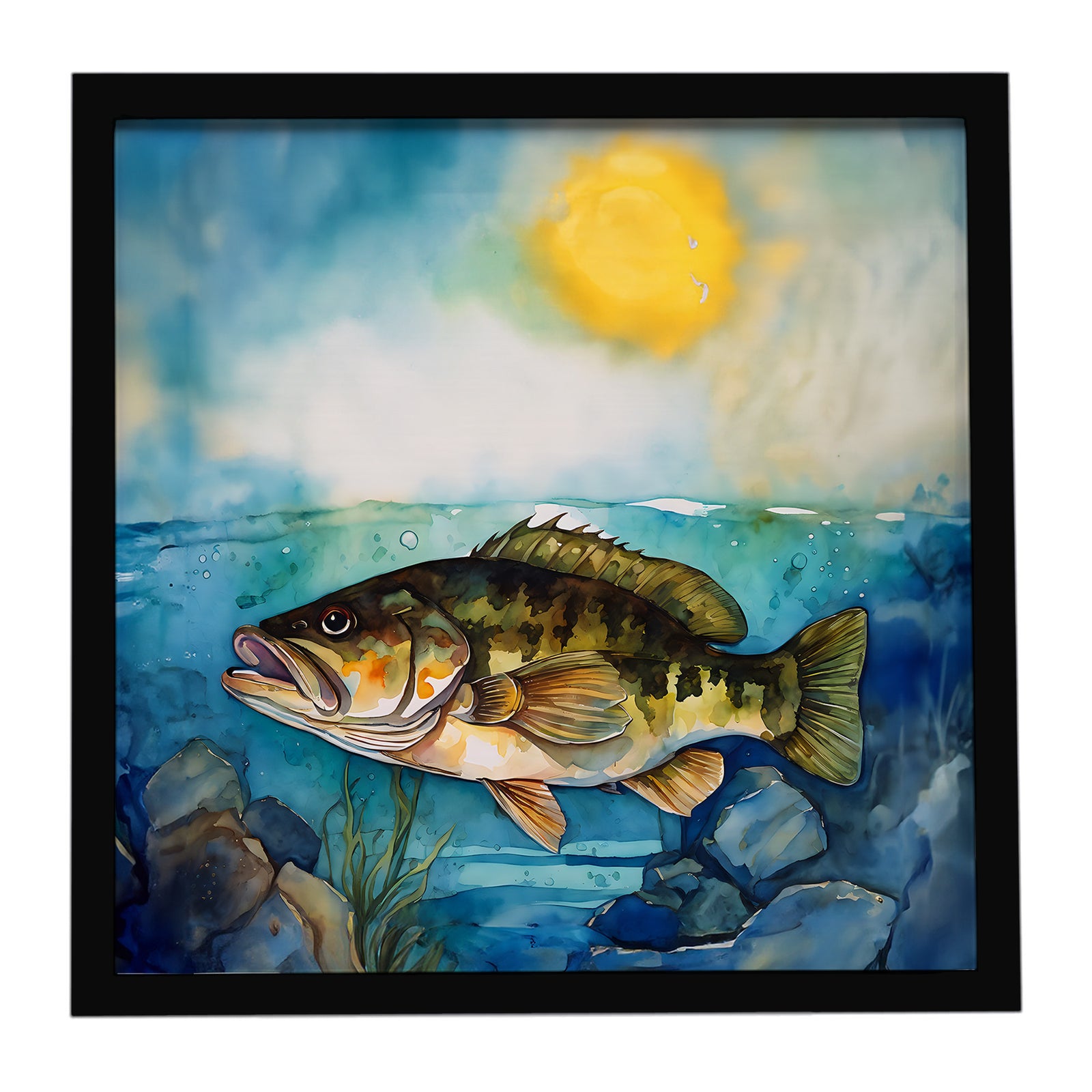 Caroline's Treasures Smallmouth Bass Framed Metal Print