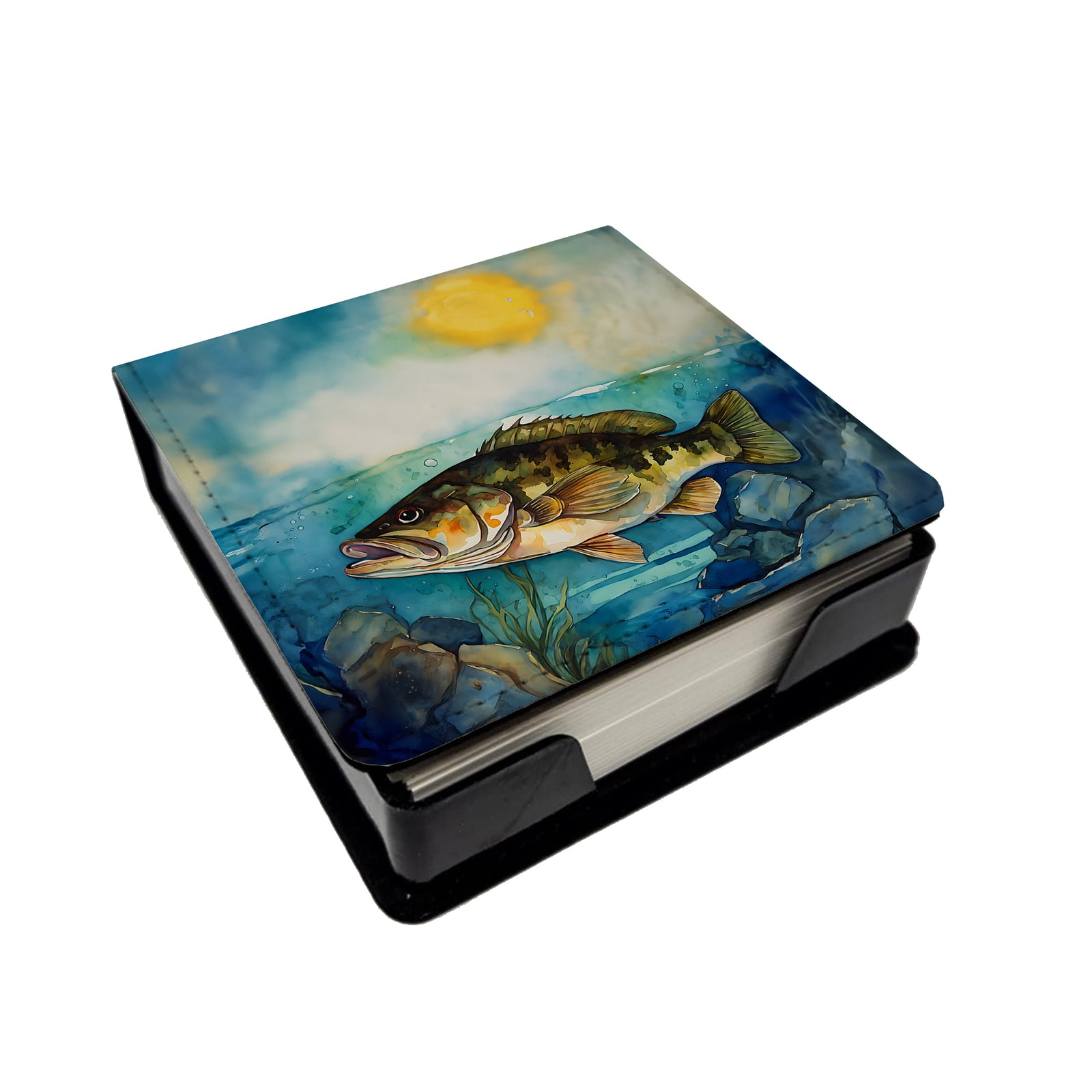 Caroline's Treasures Smallmouth Bass PU Leather Note Paper Holder