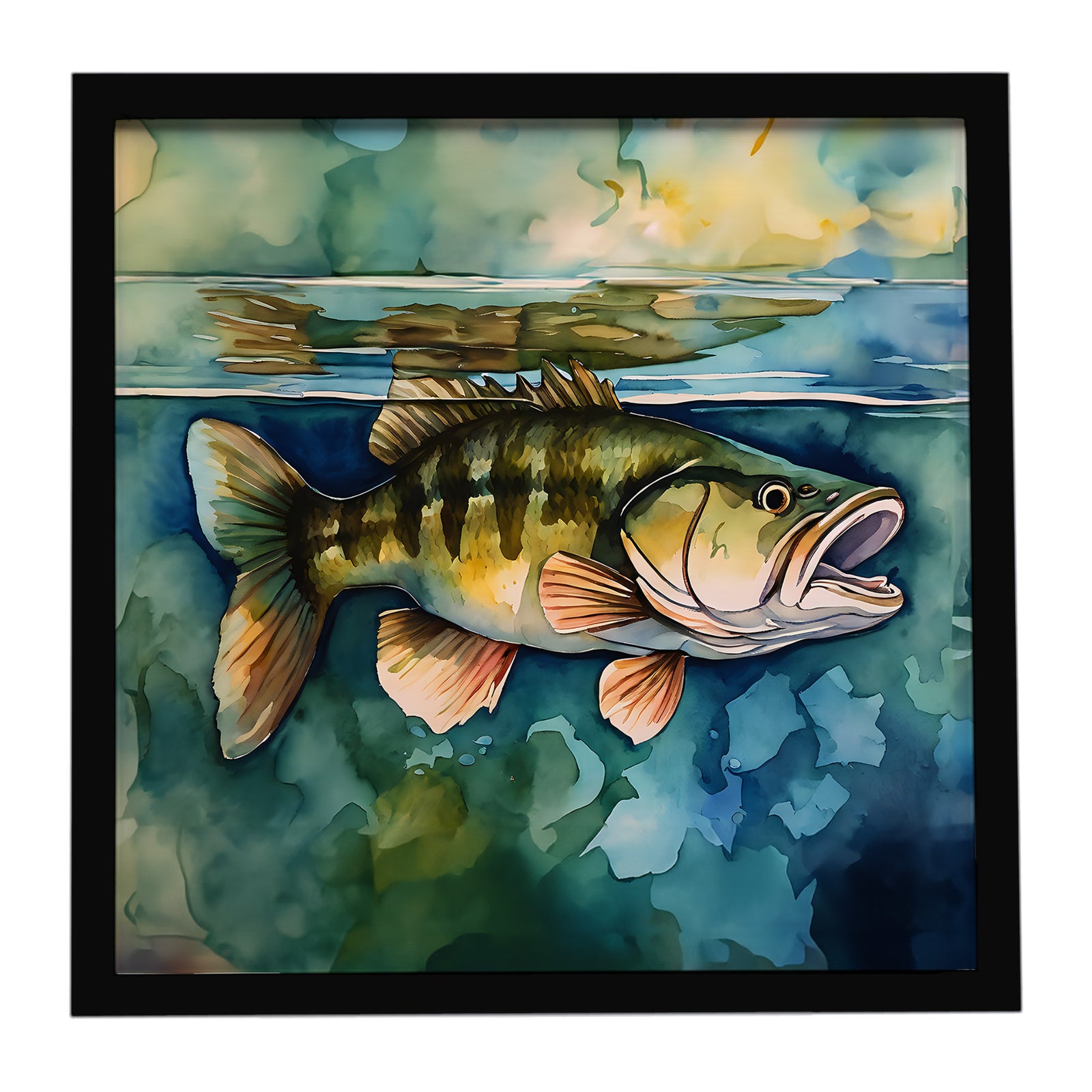 Caroline's Treasures Smallmouth Bass Framed Metal Print