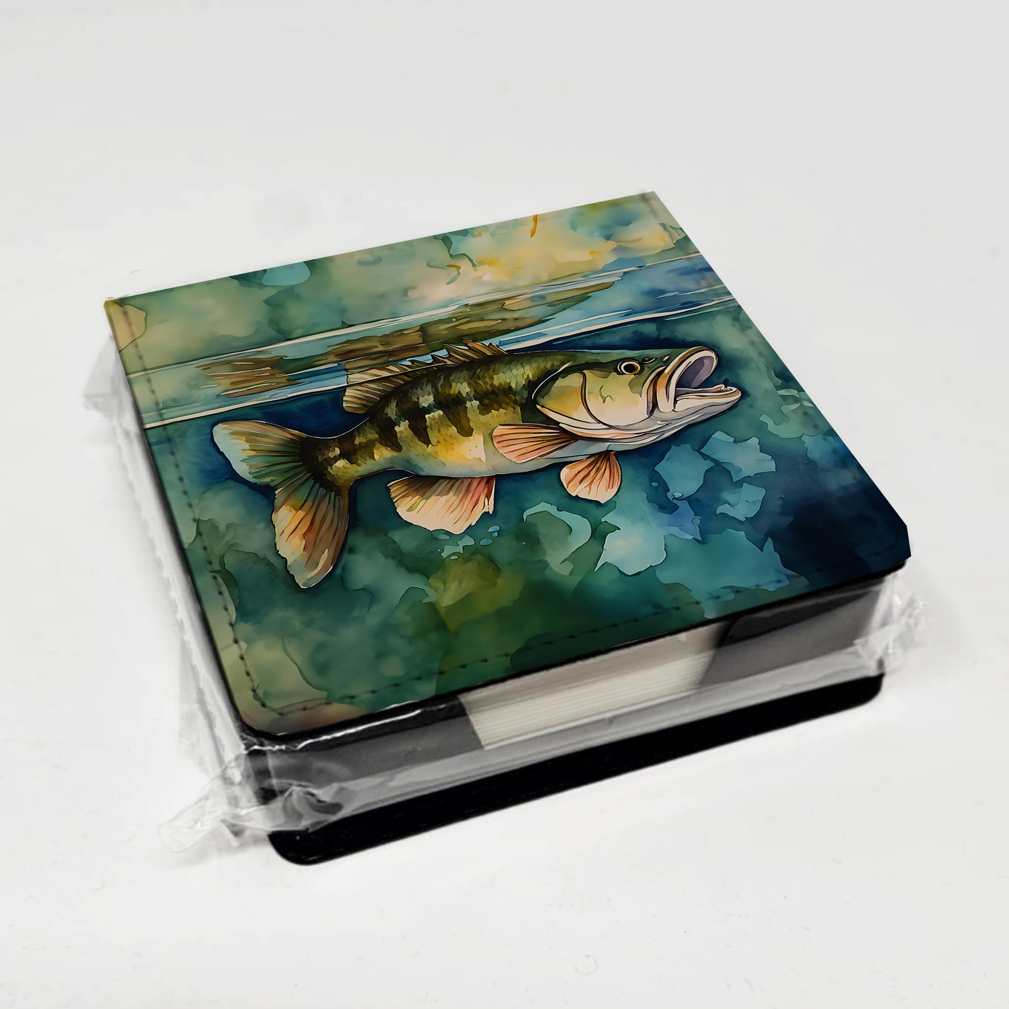 Caroline's Treasures Smallmouth Bass PU Leather Note Paper Holder