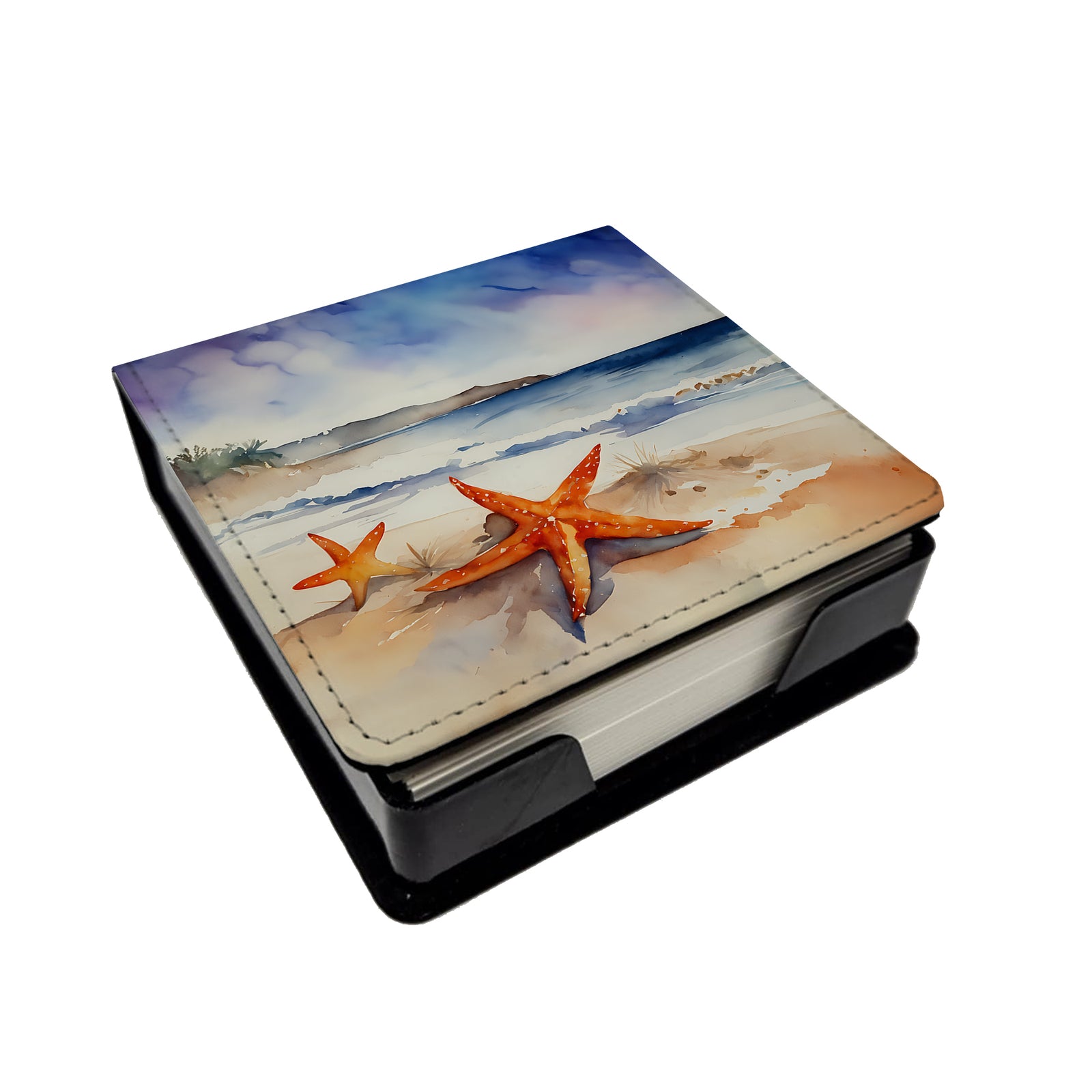 Caroline's Treasures Starfish PU Leather Note Paper Holder
