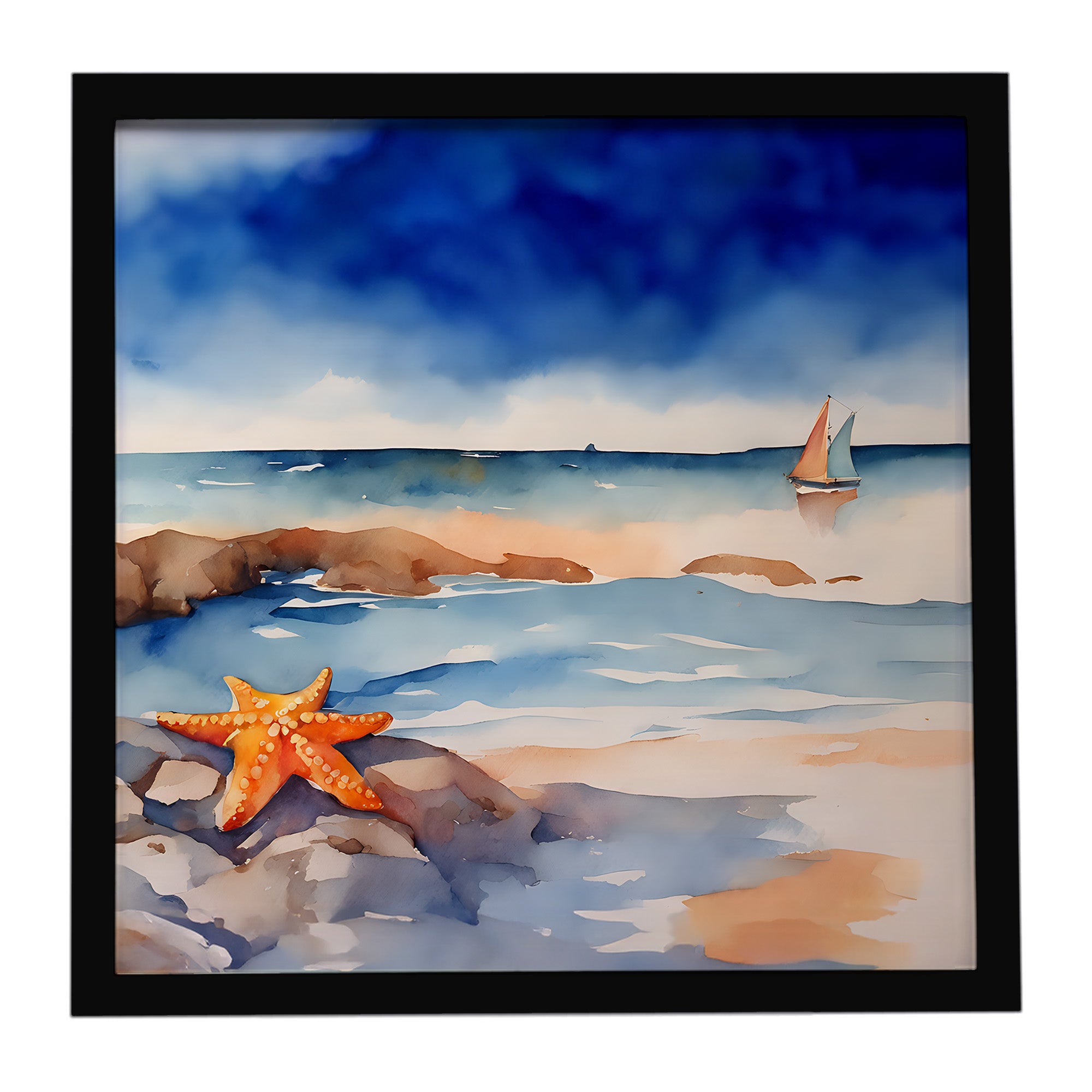 Caroline's Treasures Starfish Framed Metal Print