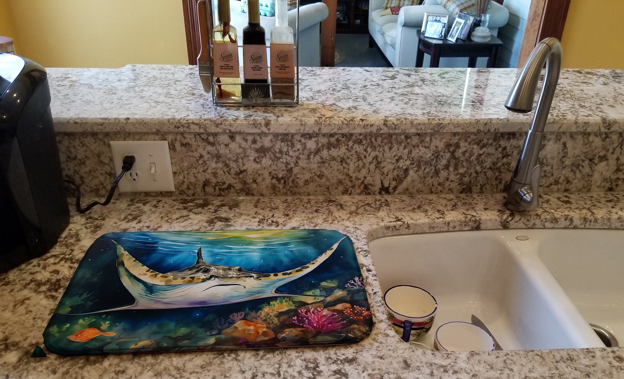 Caroline's Treasures Sting Ray Dish Drying Mat