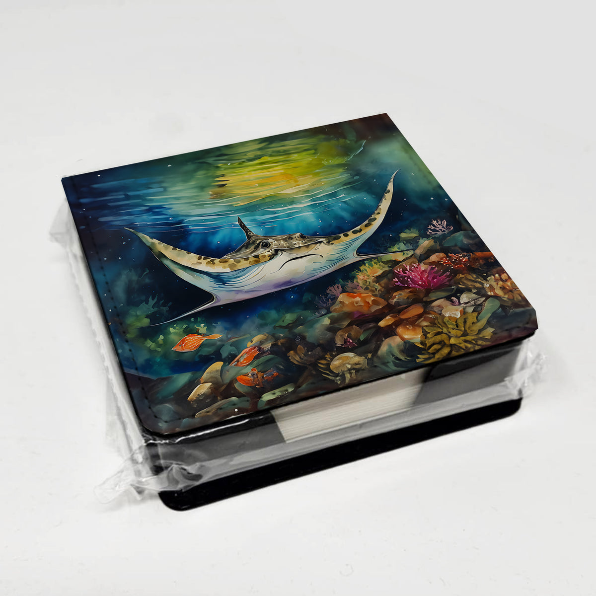 Caroline's Treasures Sting Ray PU Leather Note Paper Holder