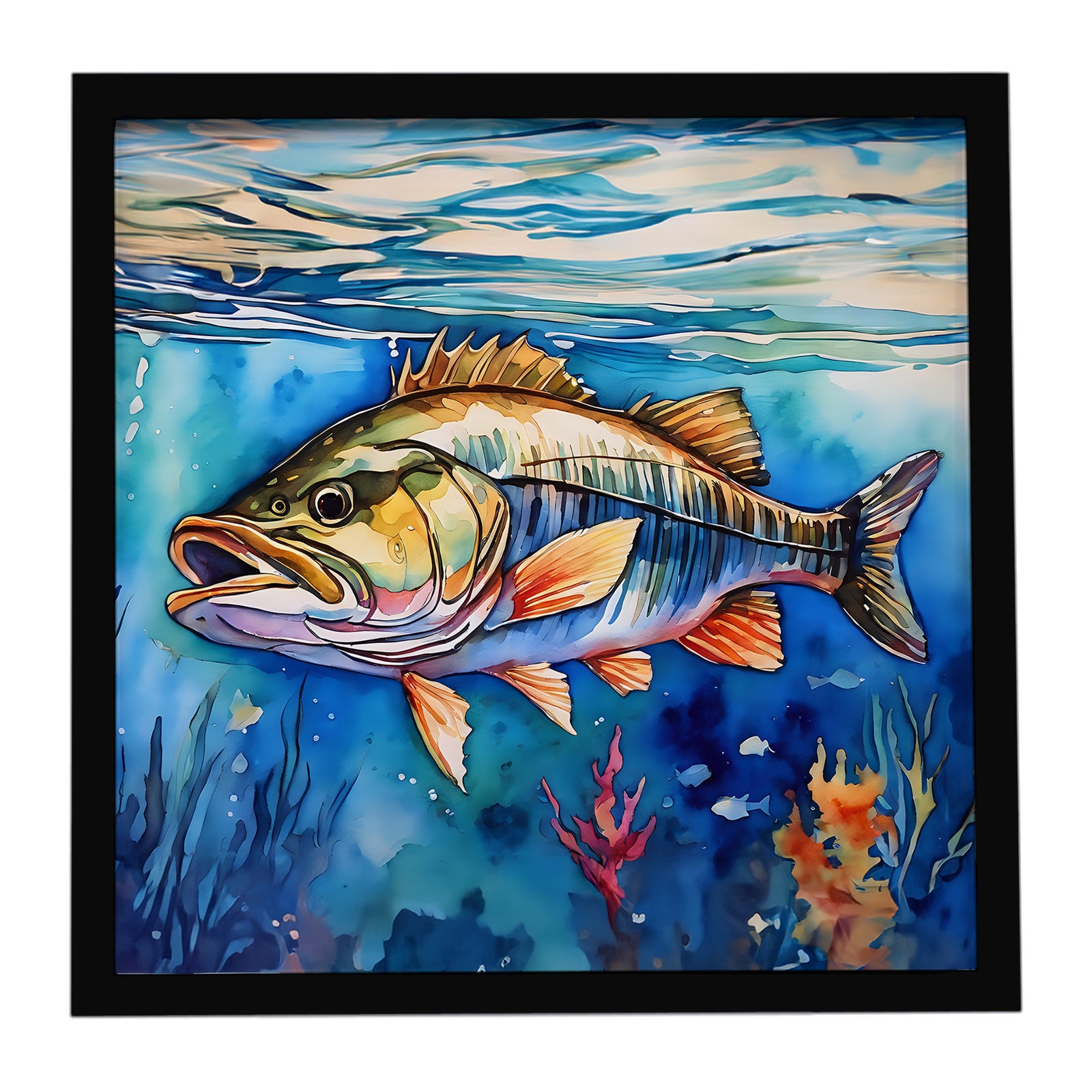 Caroline's Treasures Striped Bass Framed Metal Print