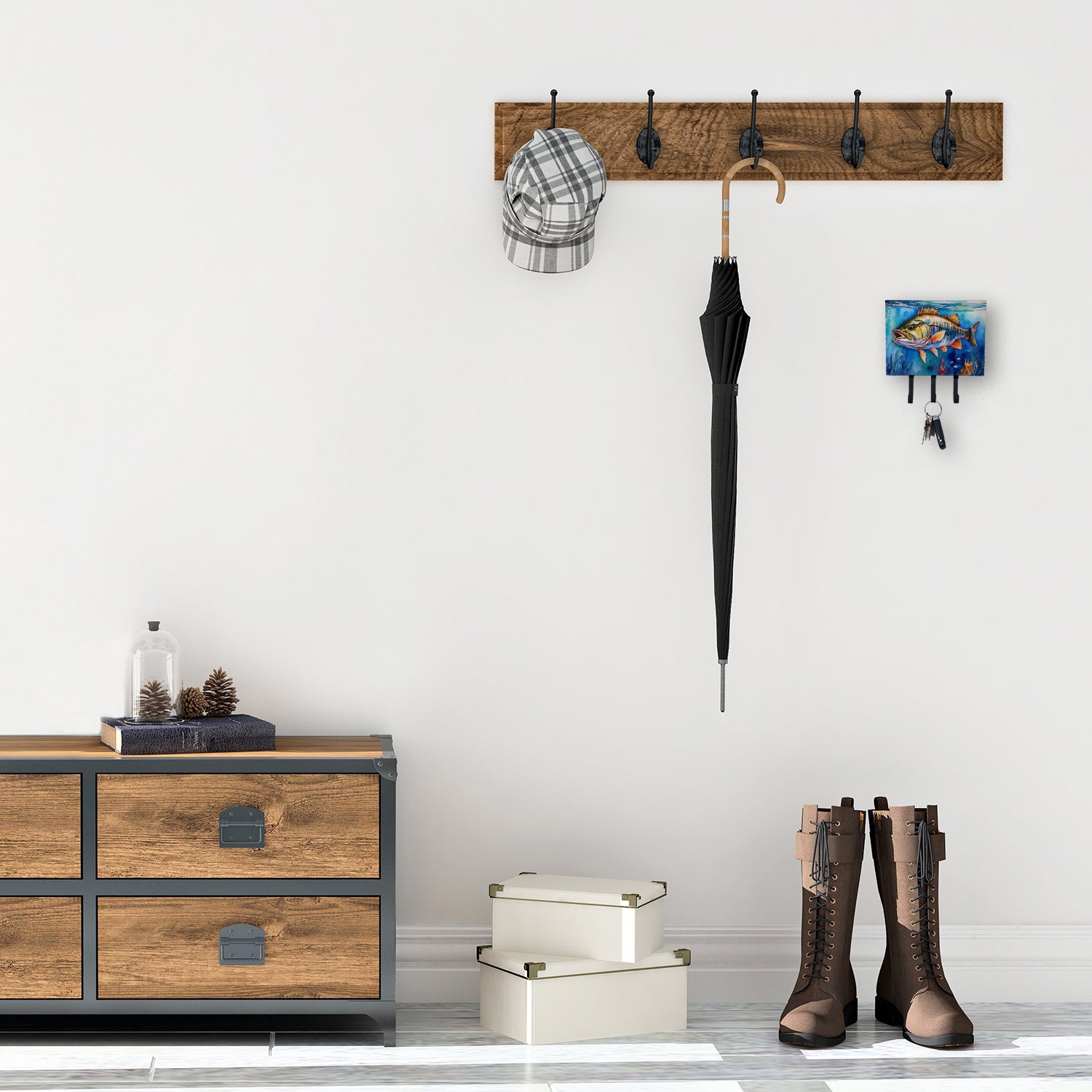 Caroline's Treasures Striped Bass Leash or Key Holder