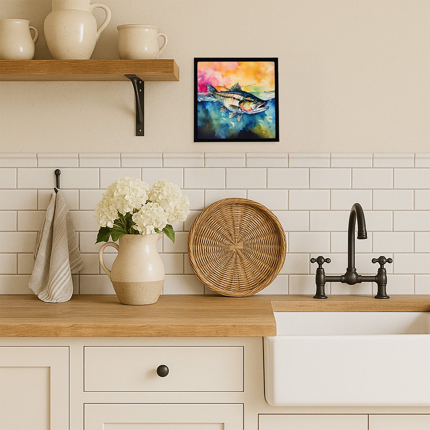 Caroline's Treasures Striped Bass Framed Metal Print