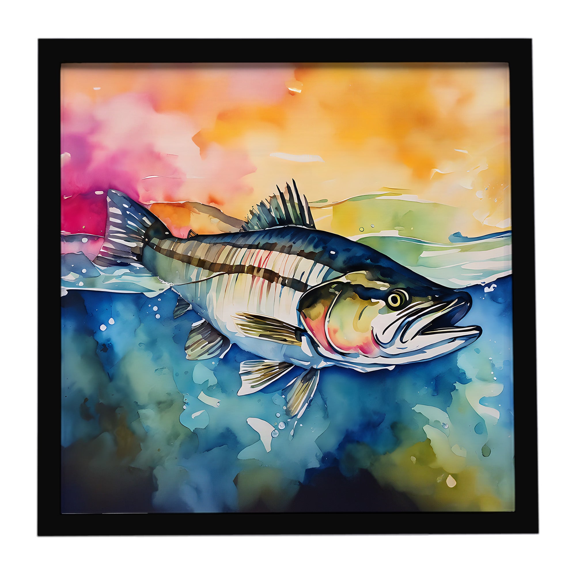 Caroline's Treasures Striped Bass Framed Metal Print