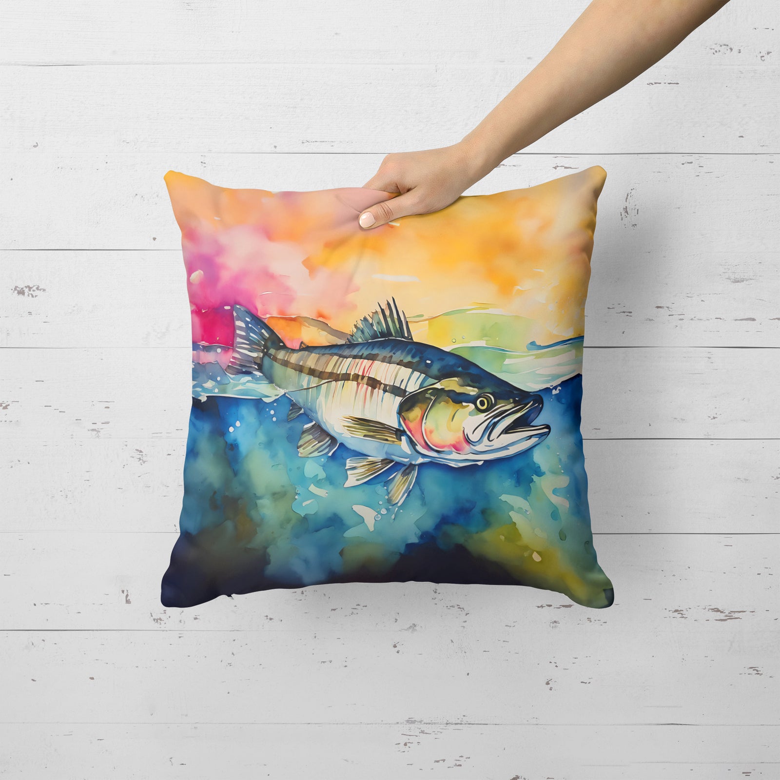 Caroline's Treasures Striped Bass Throw Pillow