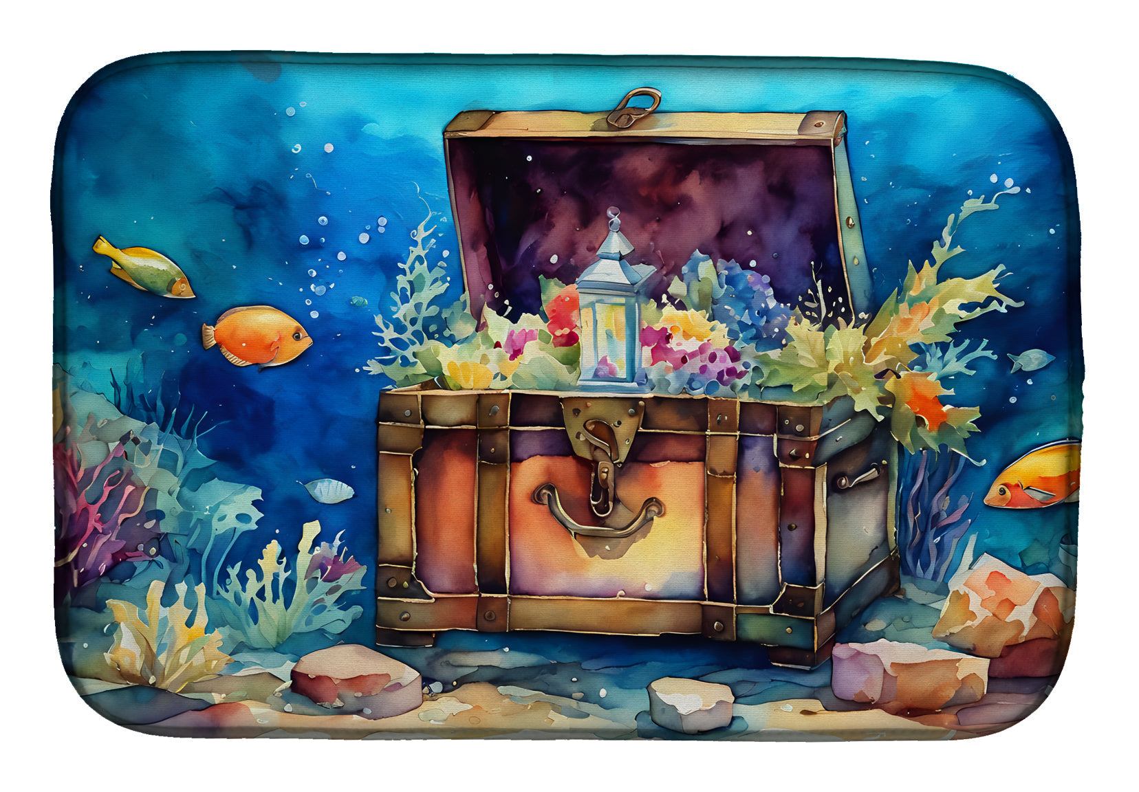 Caroline's Treasures Treasure Chest Dish Drying Mat