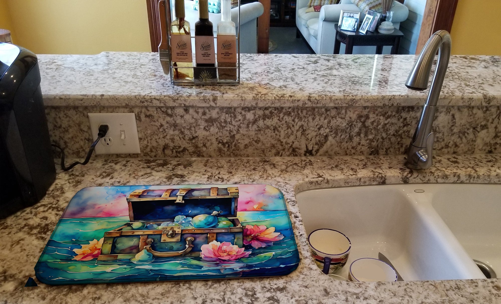 Caroline's Treasures Treasure Chest Dish Drying Mat