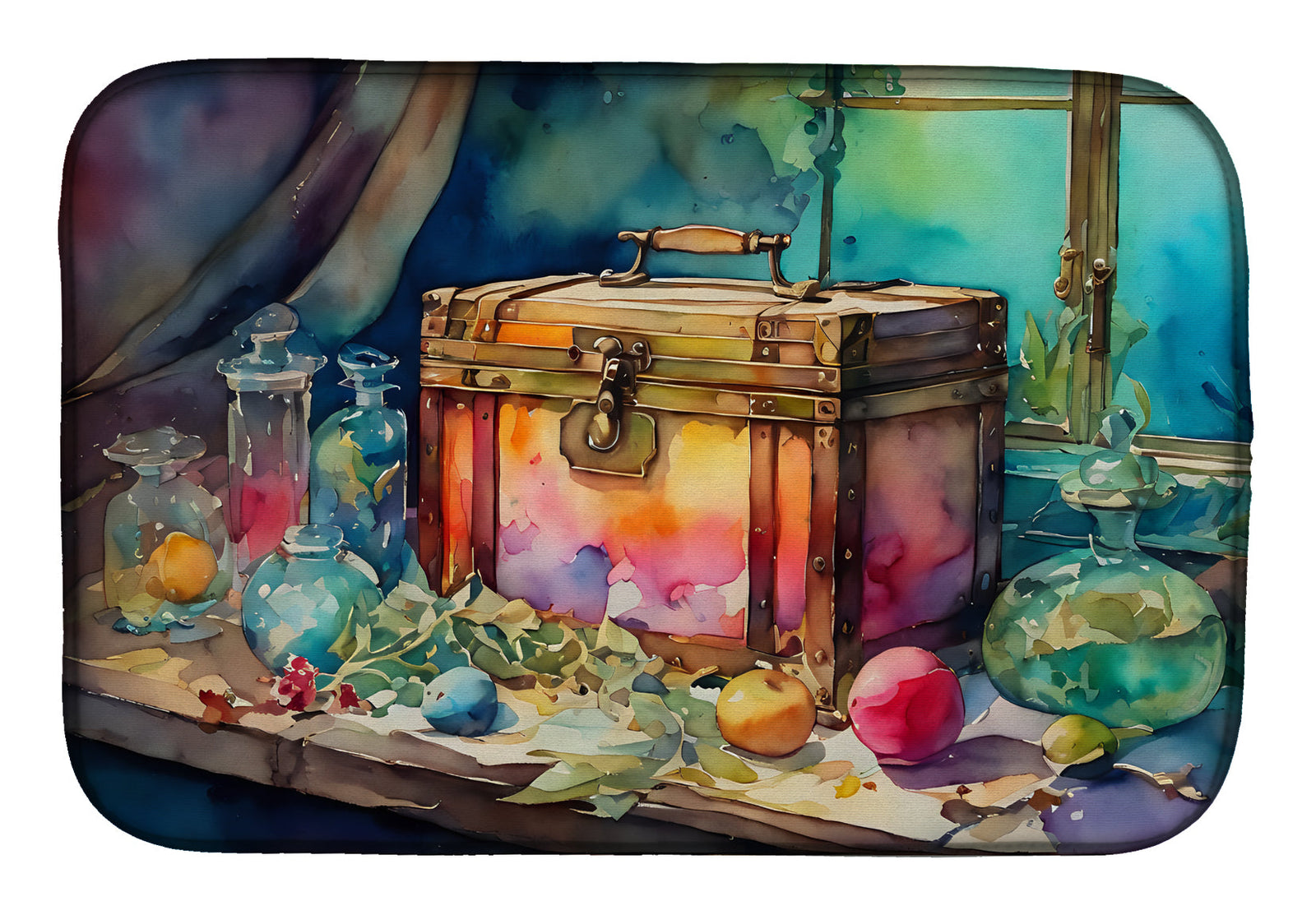 Caroline's Treasures Treasure Chest Dish Drying Mat