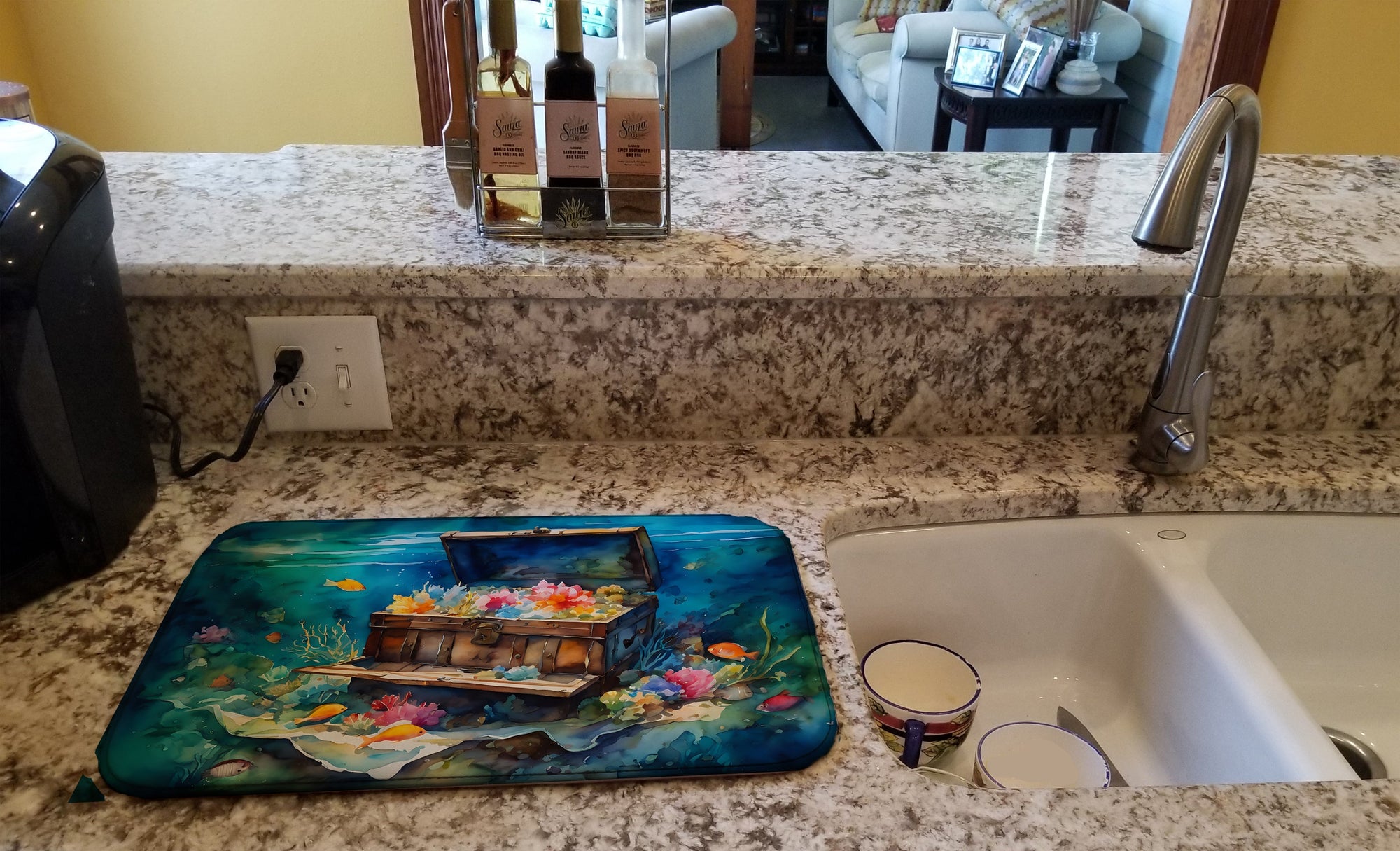 Caroline's Treasures Treasure Chest Dish Drying Mat