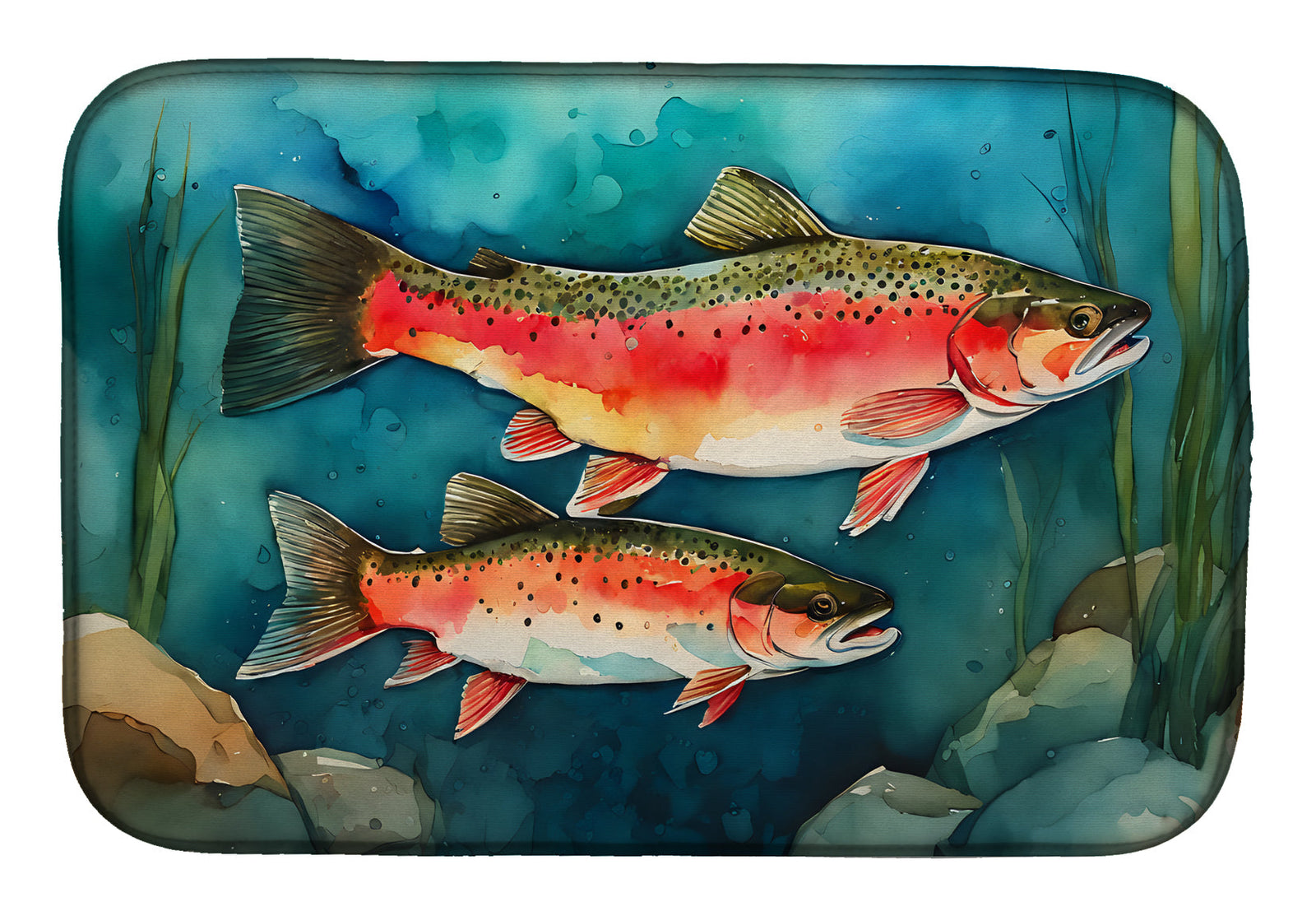 Caroline's Treasures Trout Dish Drying Mat