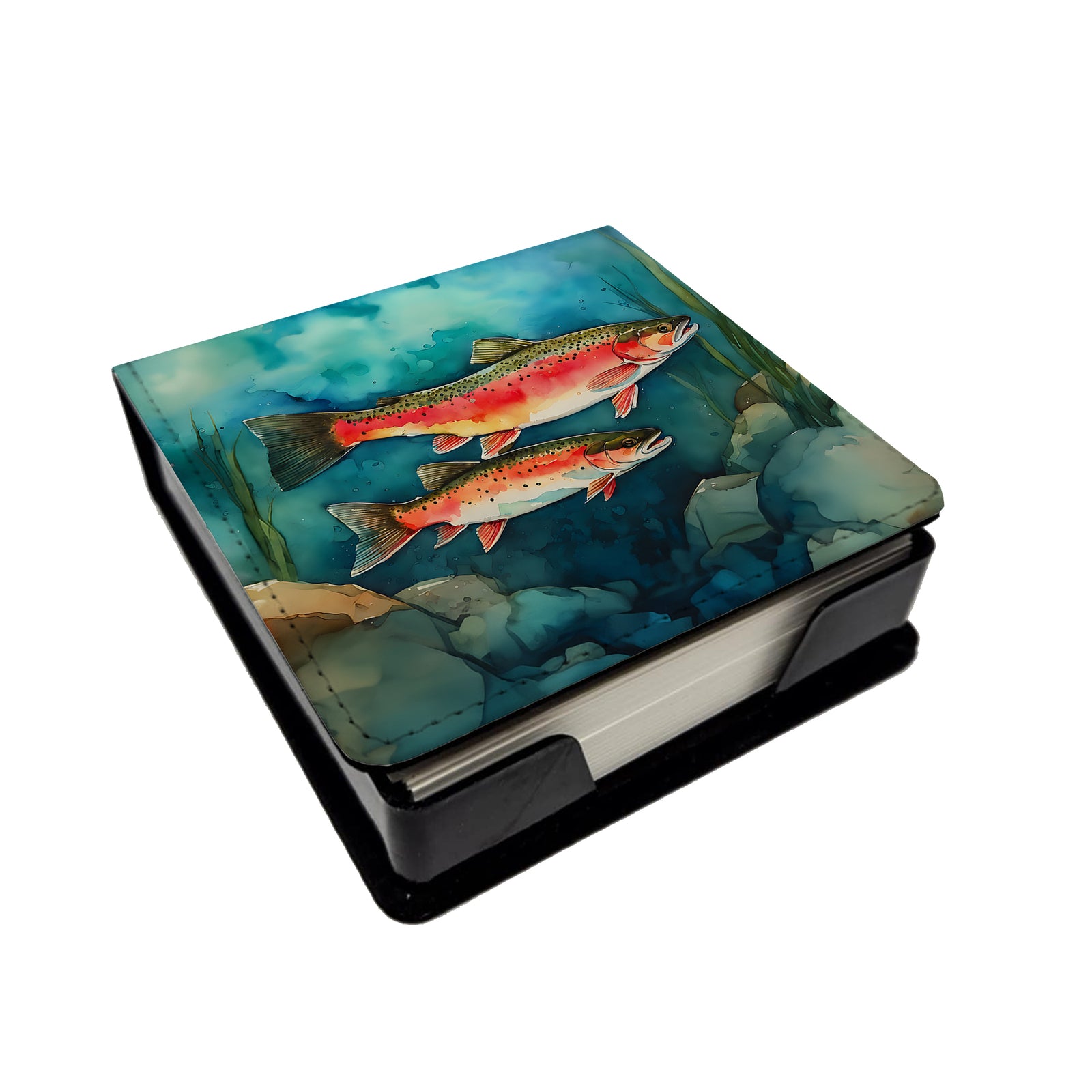 Caroline's Treasures Trout PU Leather Note Paper Holder
