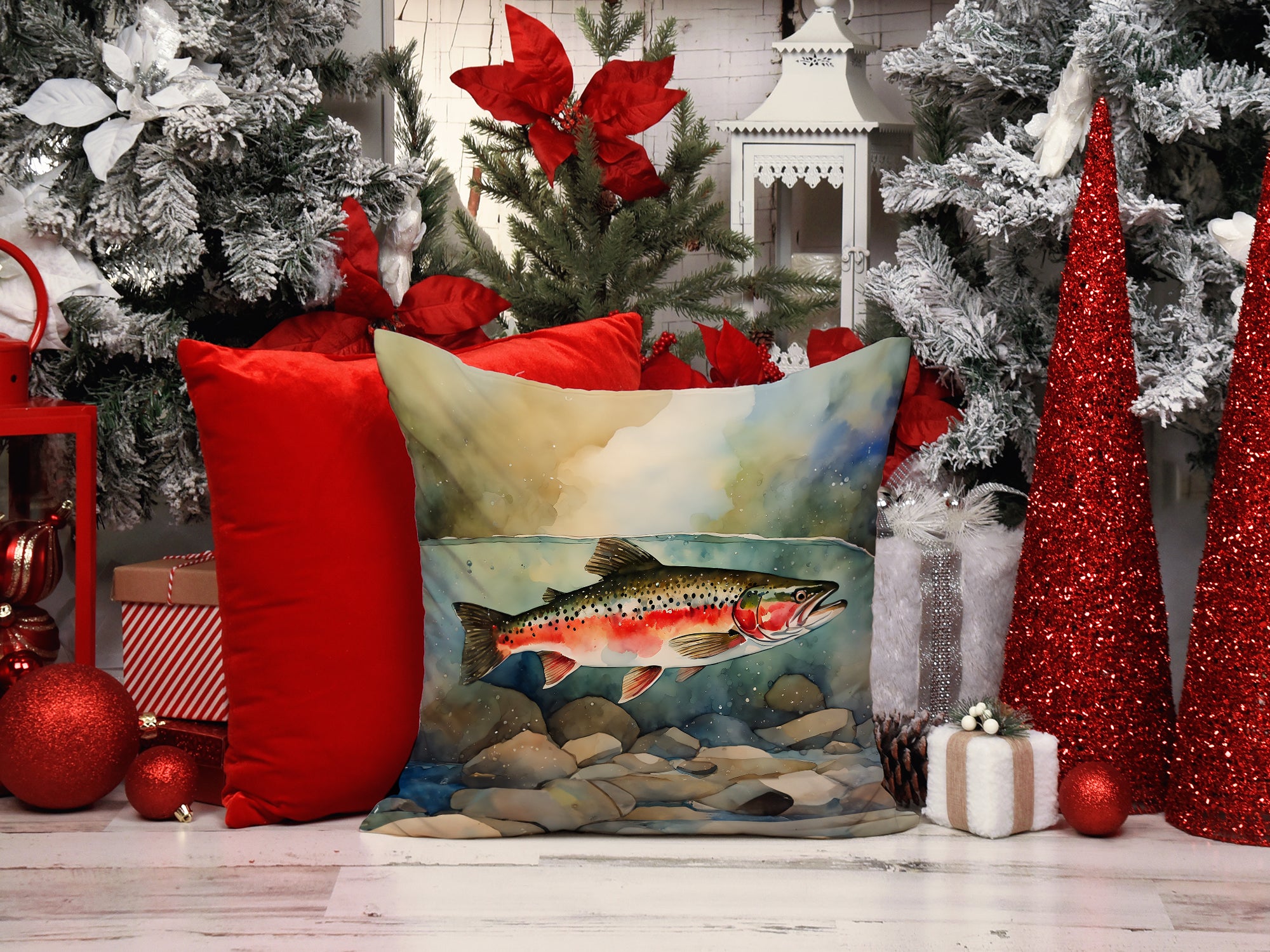 Trout Throw Pillow