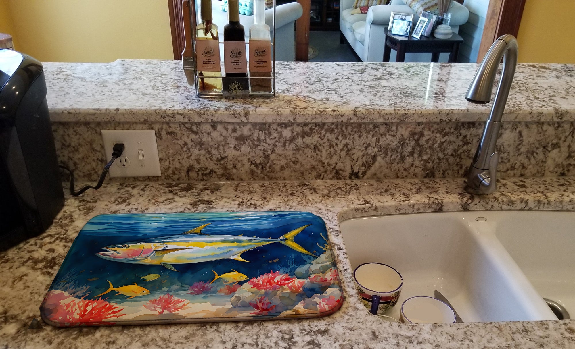 Caroline's Treasures Yellowfin Tuna Dish Drying Mat