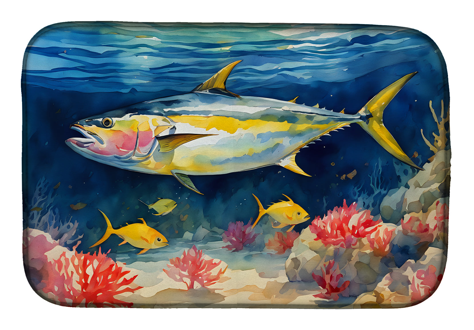 Caroline's Treasures Yellowfin Tuna Dish Drying Mat