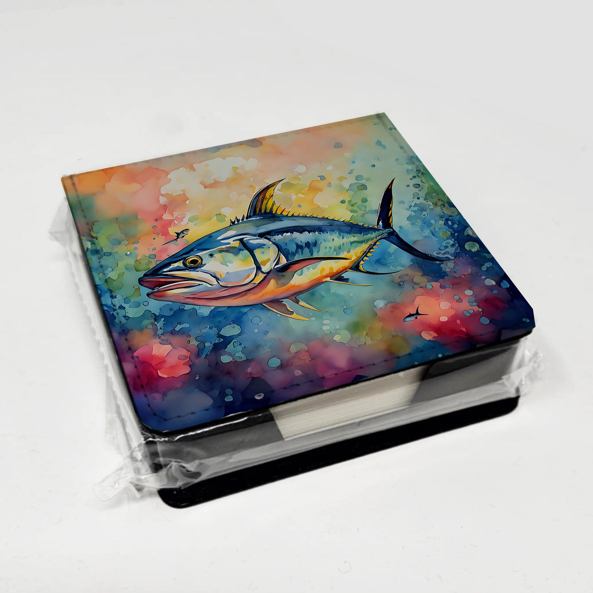 Caroline's Treasures Yellowfin Tuna PU Leather Note Paper Holder
