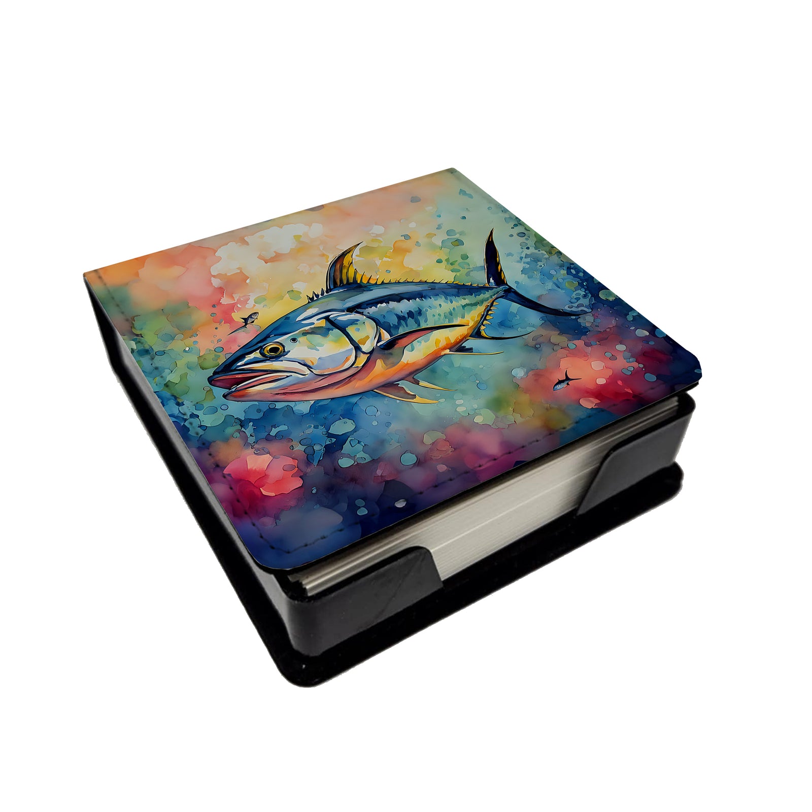 Caroline's Treasures Yellowfin Tuna PU Leather Note Paper Holder