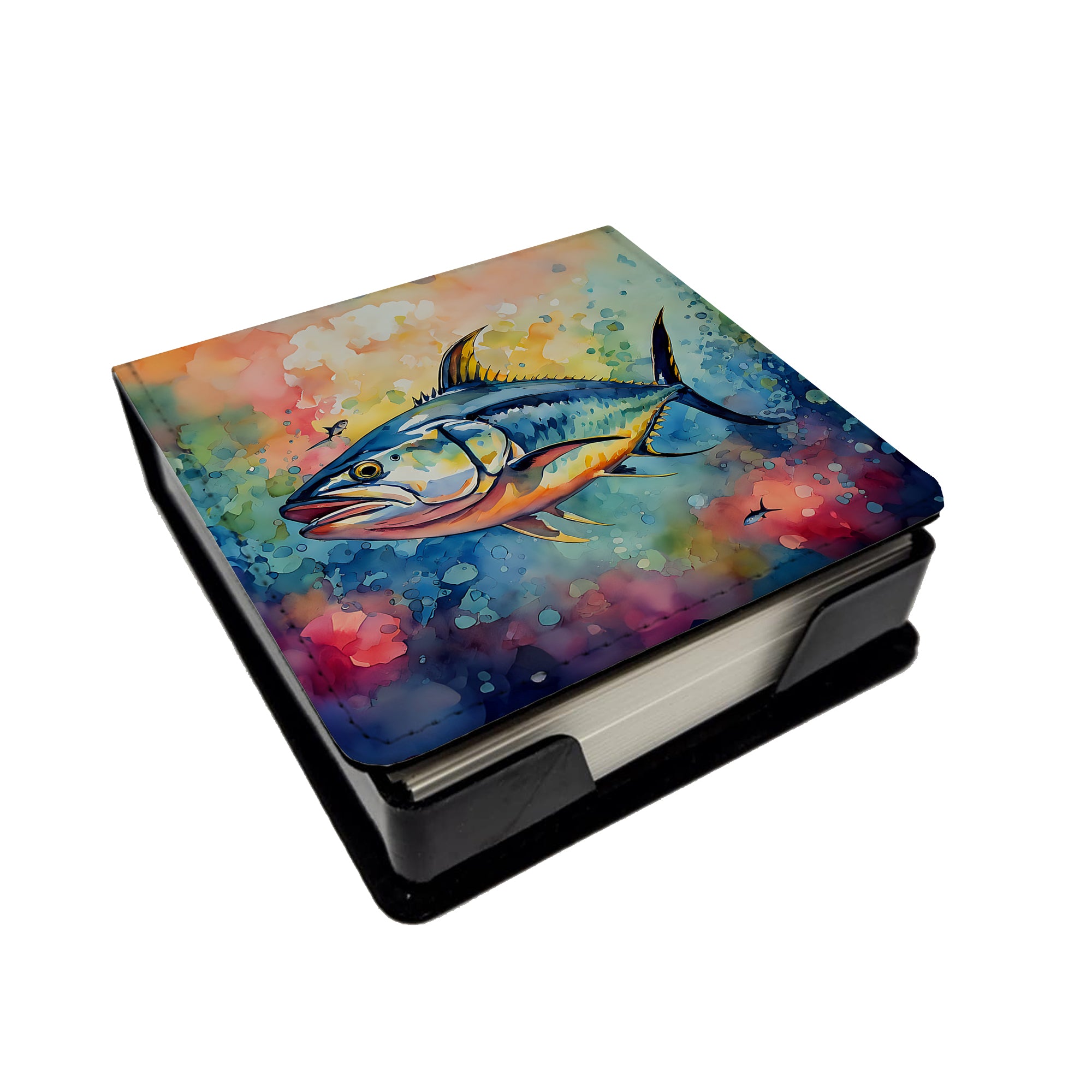 Caroline's Treasures Yellowfin Tuna PU Leather Note Paper Holder