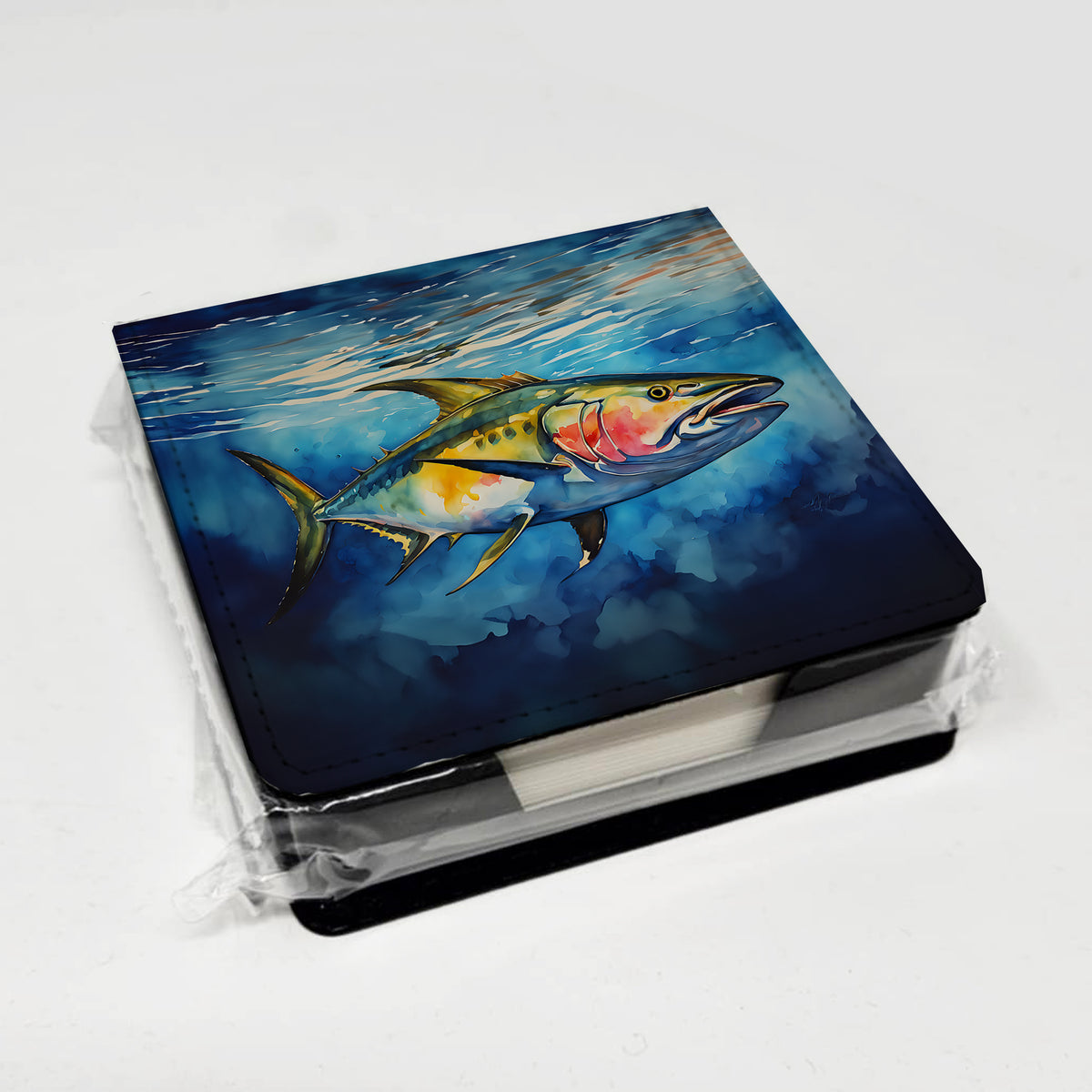 Caroline's Treasures Yellowfin Tuna PU Leather Note Paper Holder