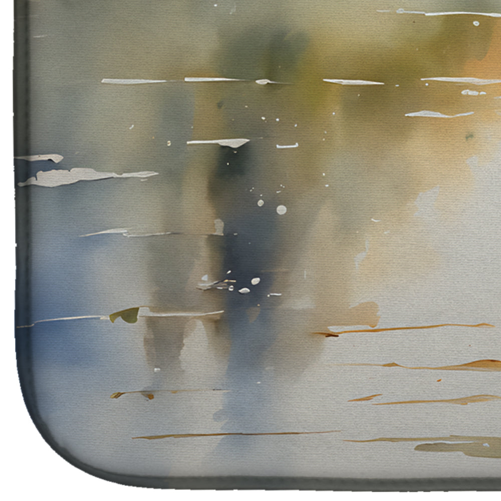 Caroline's Treasures Blue Heron Dish Drying Mat