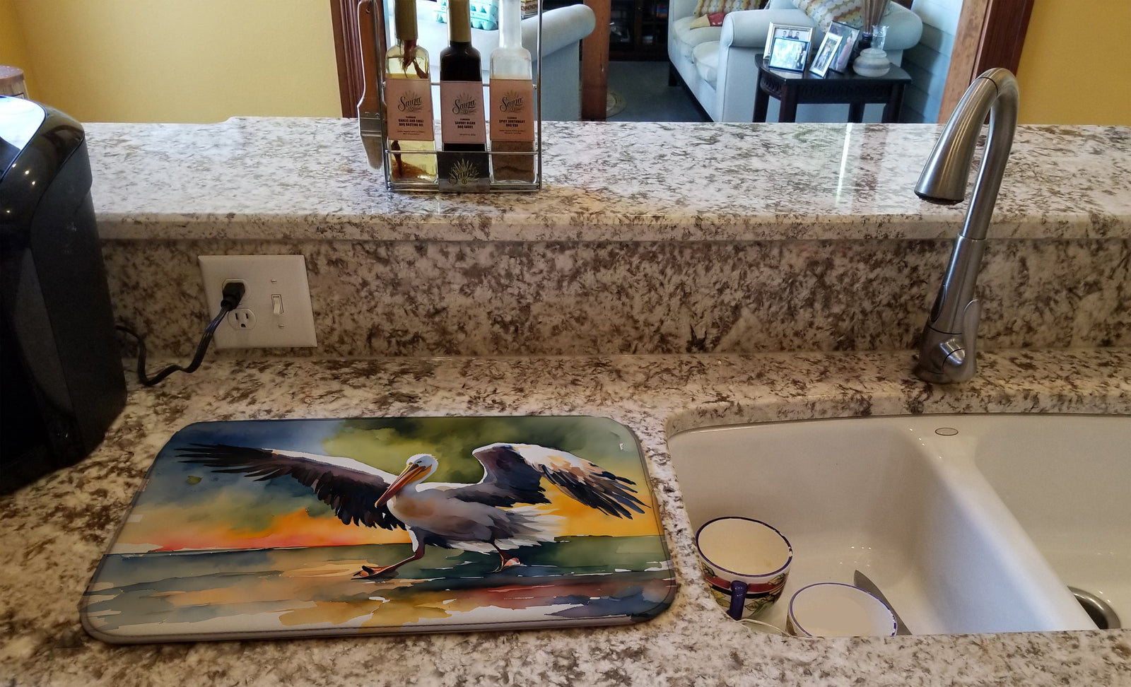 Caroline's Treasures Pelican Dish Drying Mat