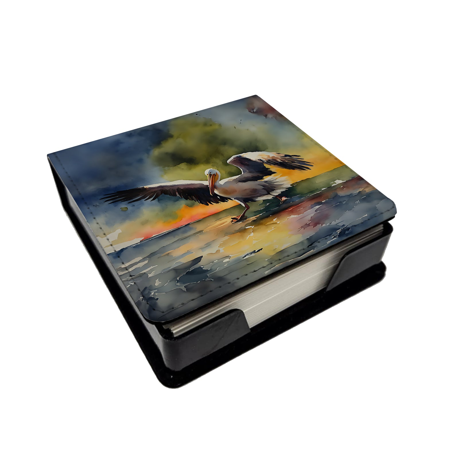 Caroline's Treasures Pelican PU Leather Note Paper Holder