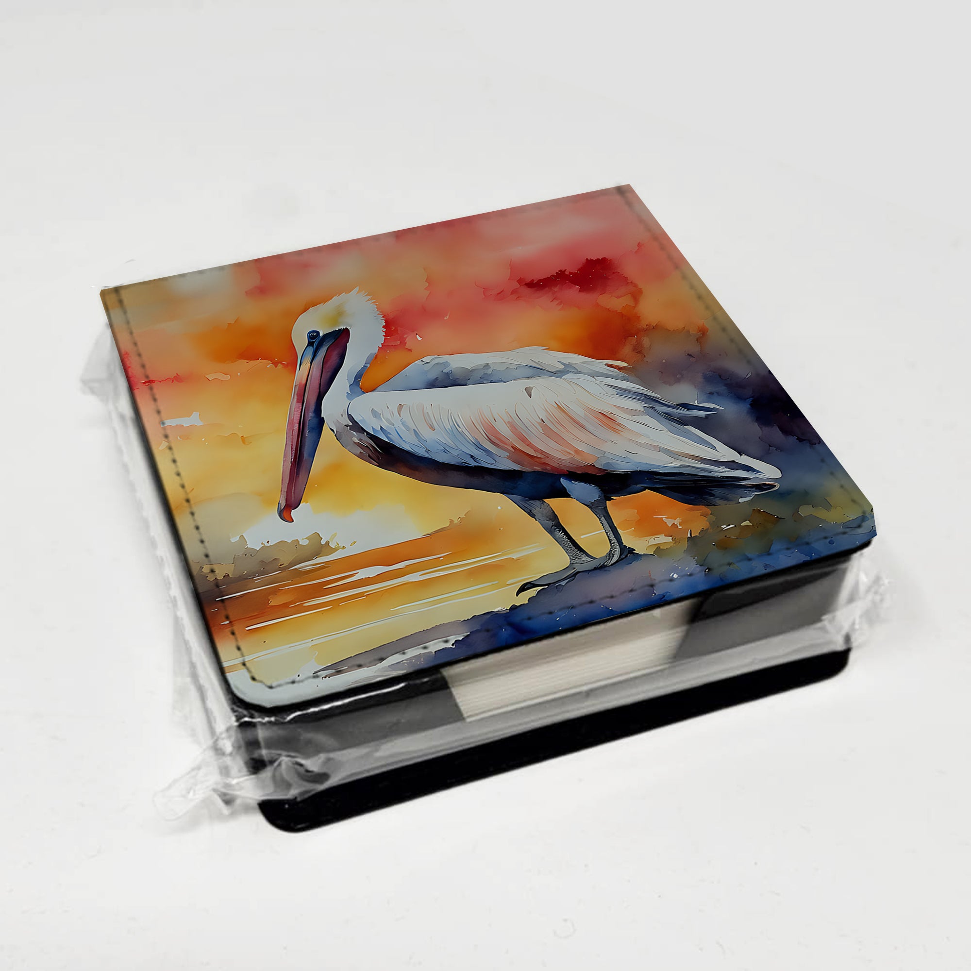 Caroline's Treasures Pelican PU Leather Note Paper Holder
