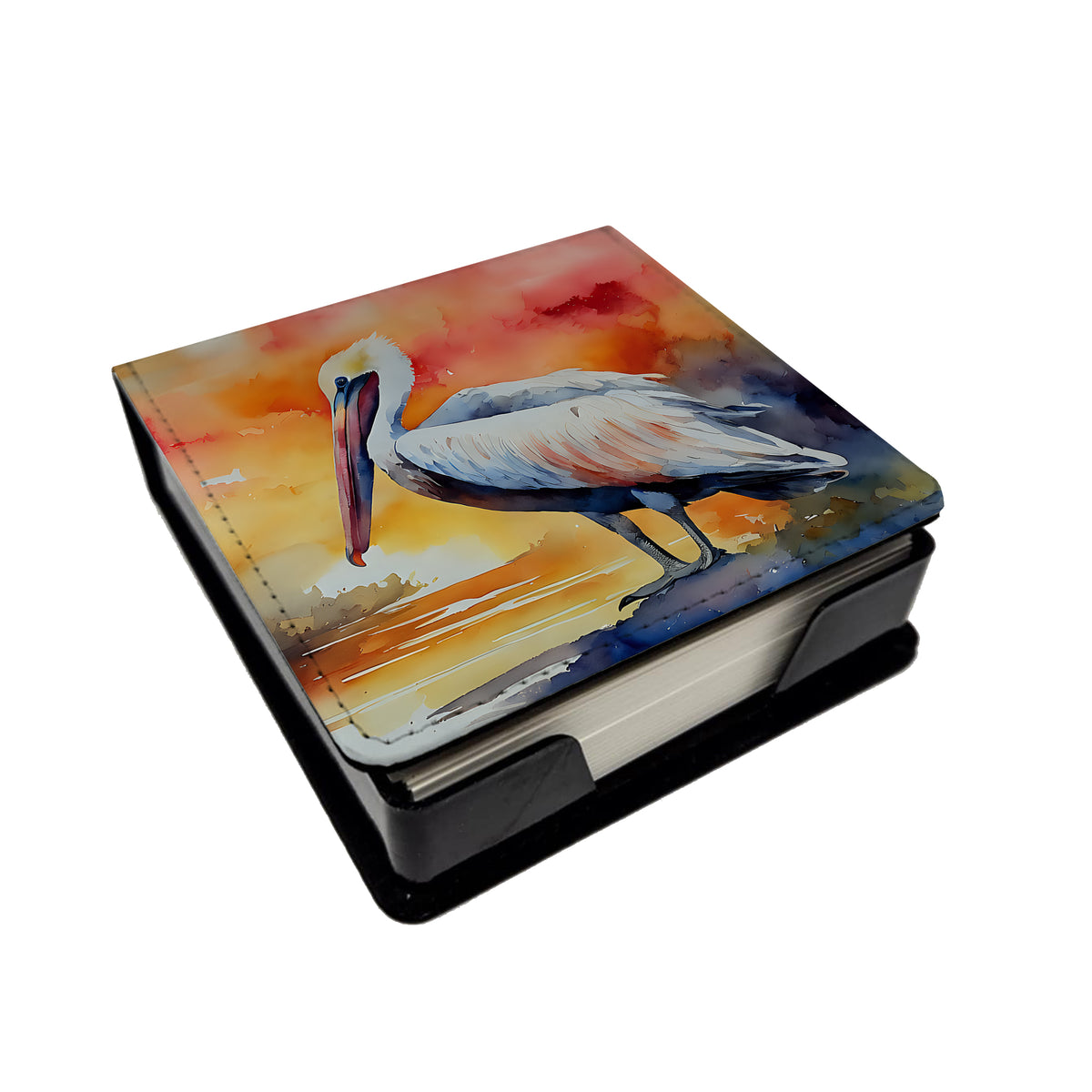 Caroline's Treasures Pelican PU Leather Note Paper Holder