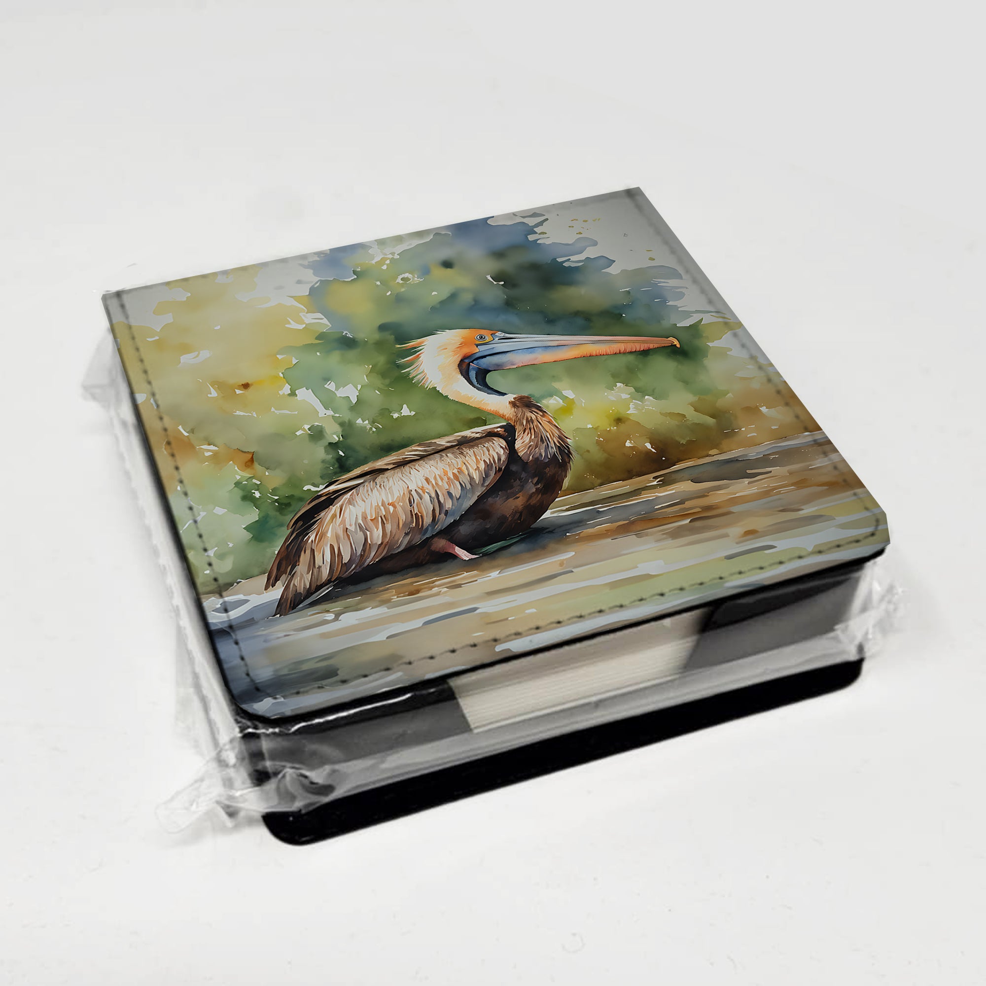 Caroline's Treasures Pelican PU Leather Note Paper Holder