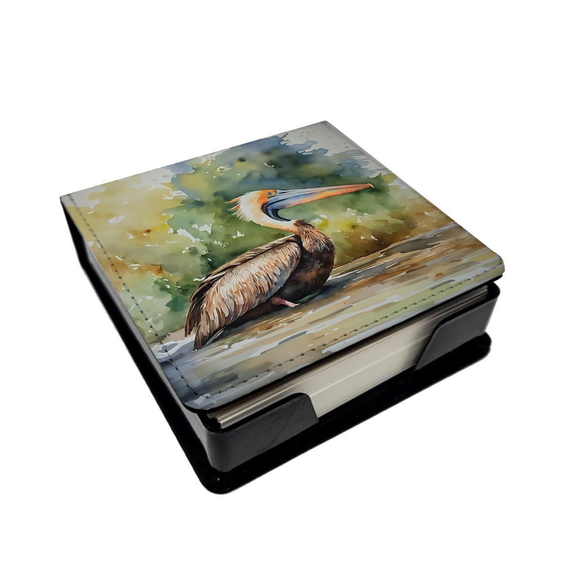 Caroline's Treasures Pelican PU Leather Note Paper Holder
