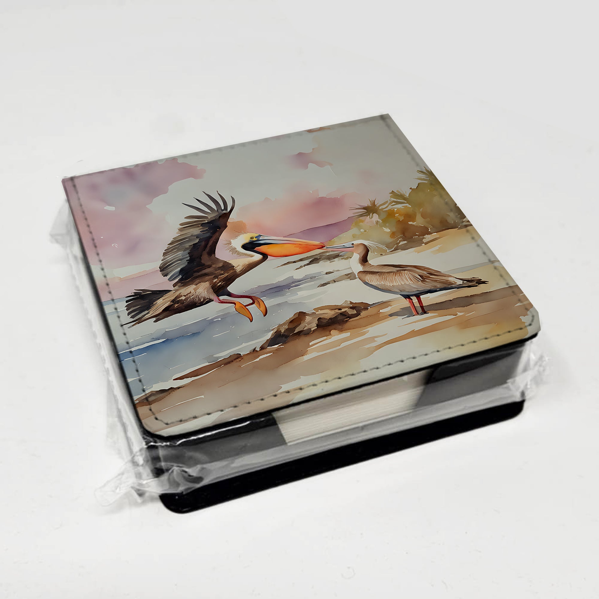 Caroline's Treasures Pelican PU Leather Note Paper Holder