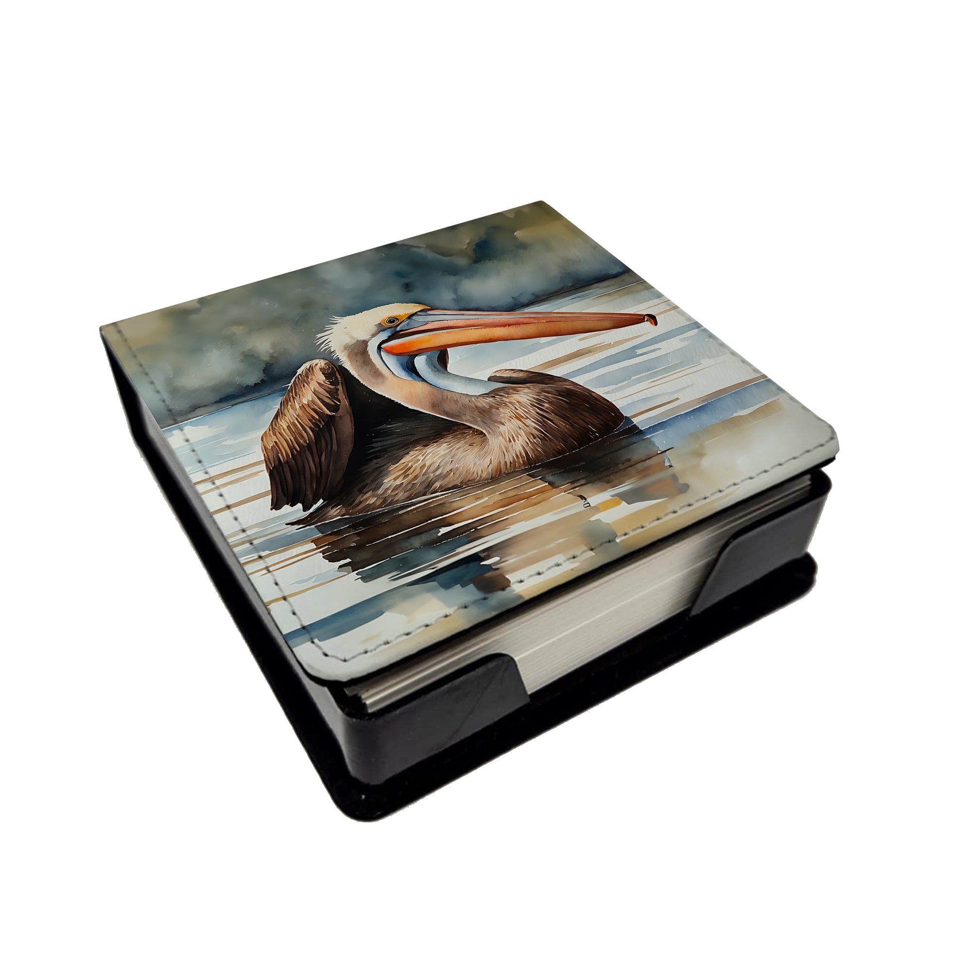 Caroline's Treasures Pelican PU Leather Note Paper Holder