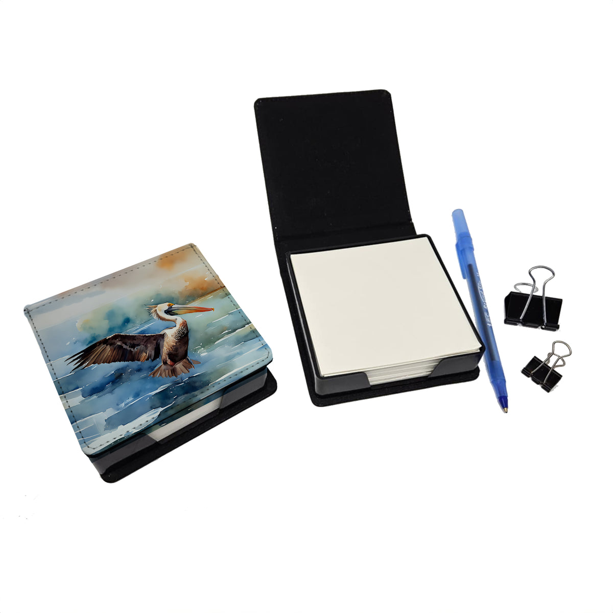 Caroline's Treasures Pelican PU Leather Note Paper Holder