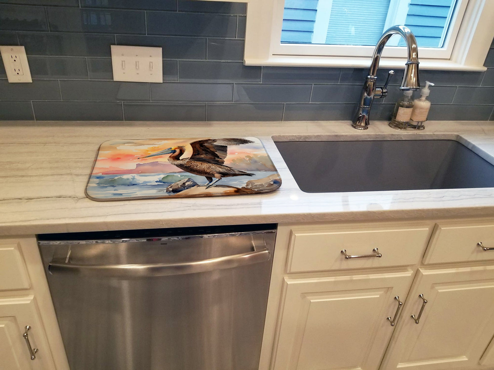 Caroline's Treasures Pelican Dish Drying Mat