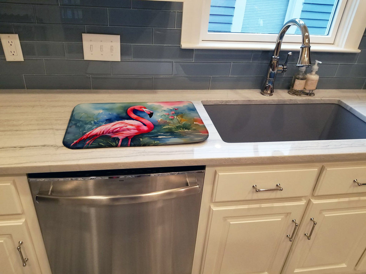 Caroline's Treasures Flamingo Dish Drying Mat